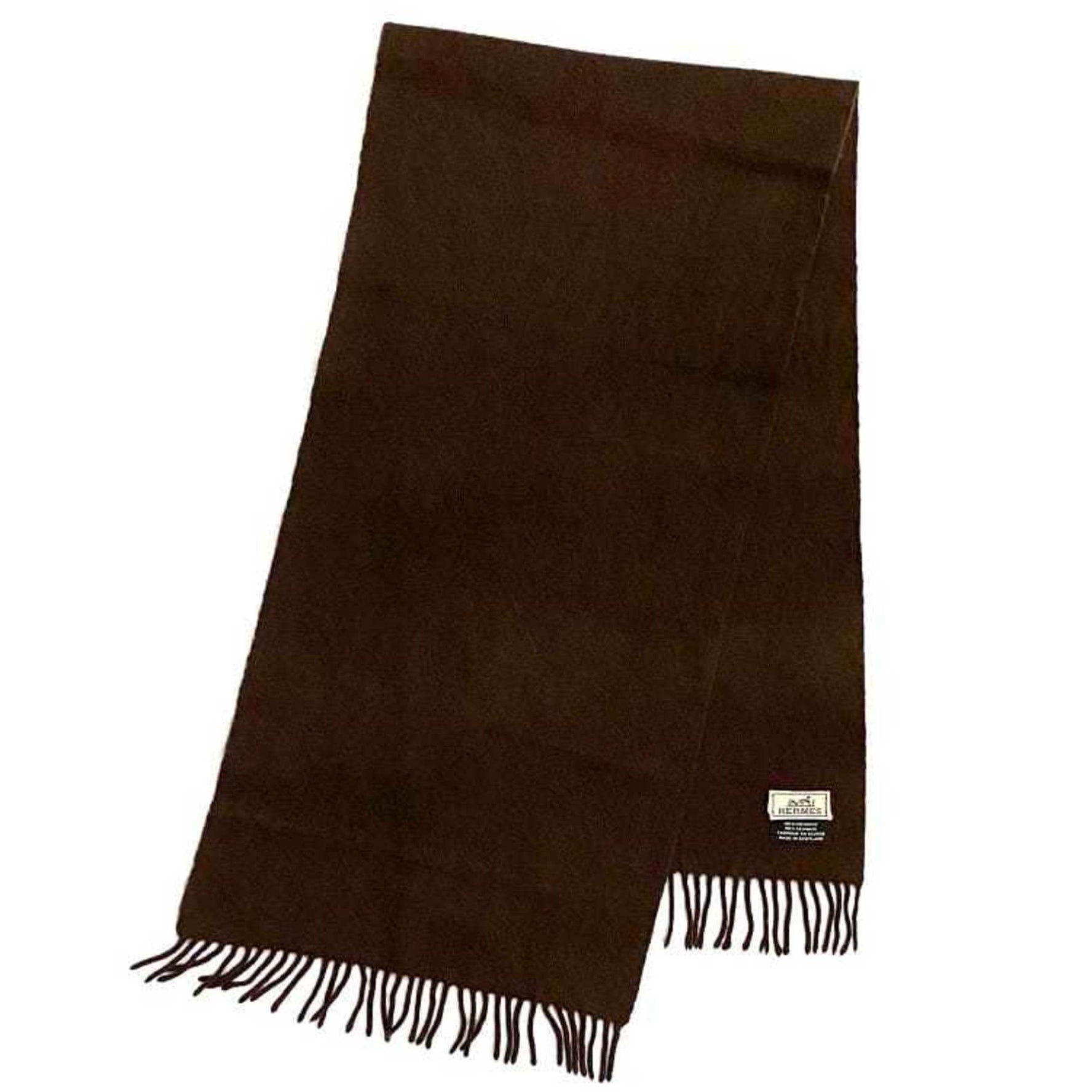 Hermes Scarf Cashmere 100% Long Embroidery Countermeasure Chic Accessory