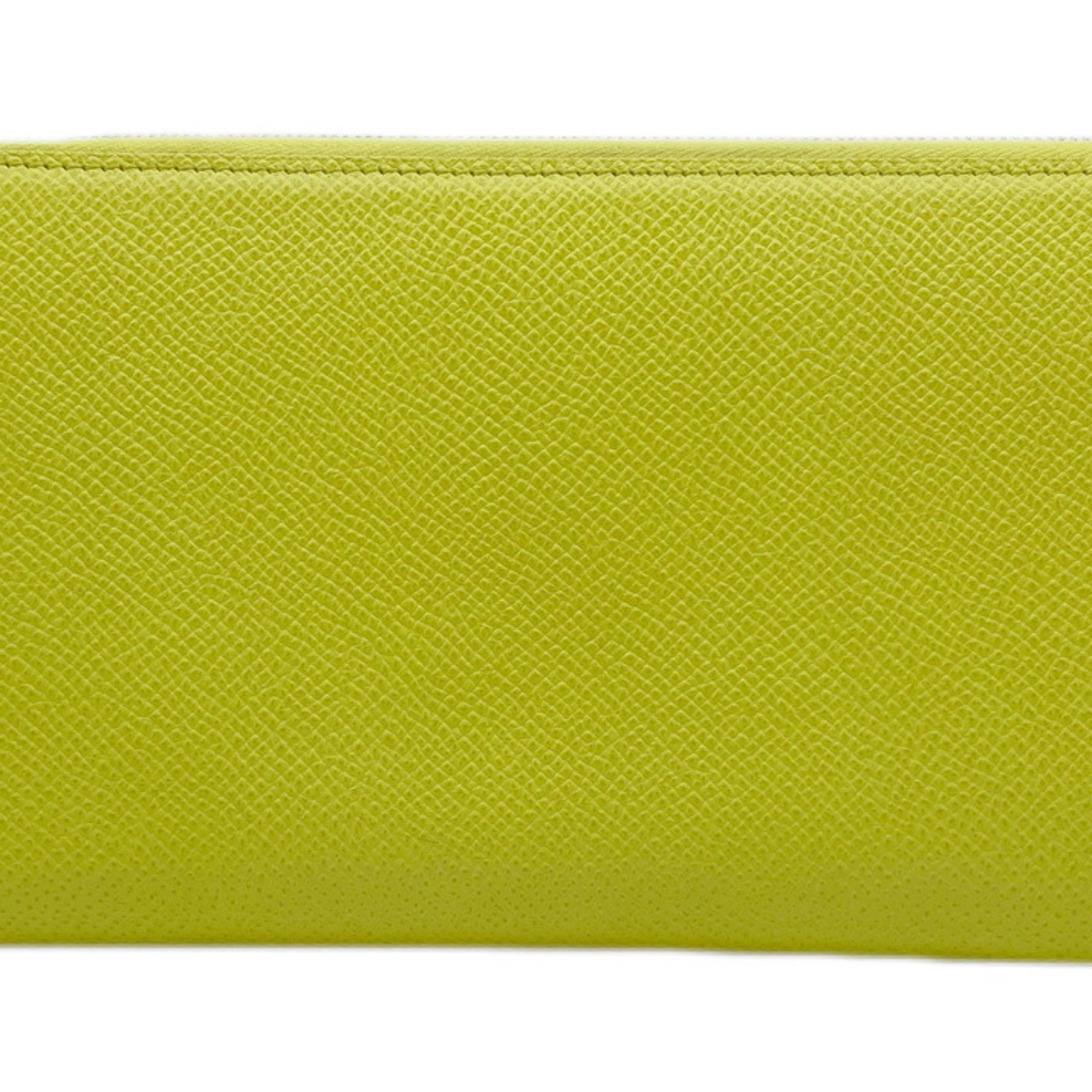 HERMES Azap Long Silk In Epson Souffle Yellow Q Stamp 2013 Wallet Accessory Ladies Men
