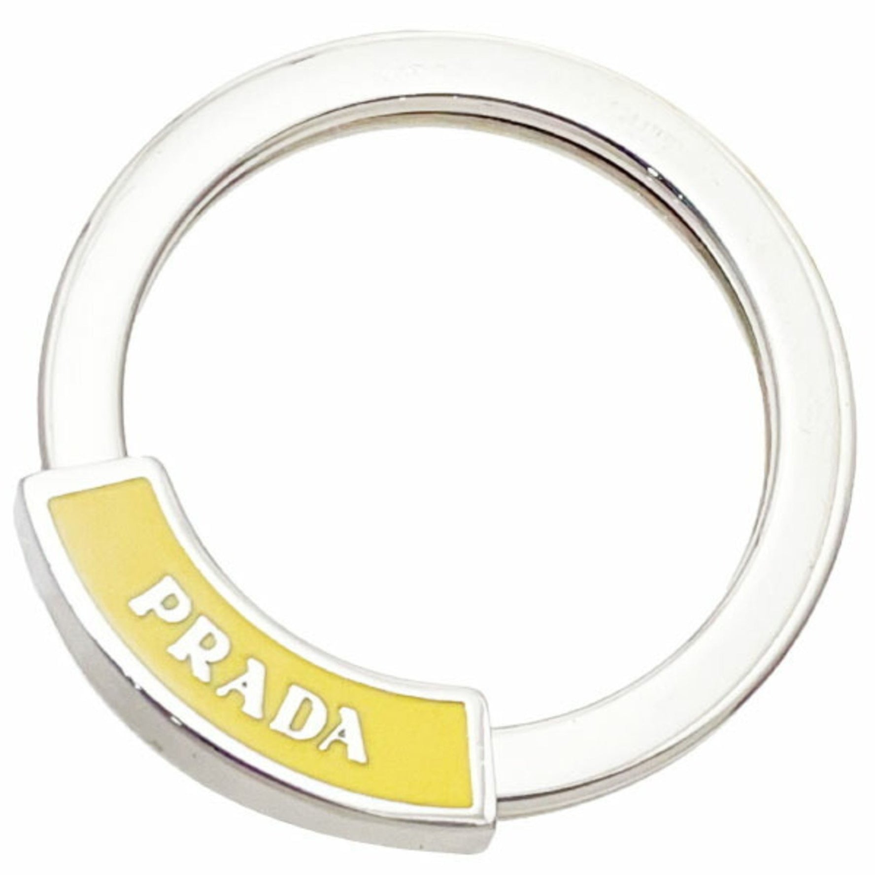 Prada Keychain Key Ring Hook Charm Bag NICHEL SMALTO MAIS