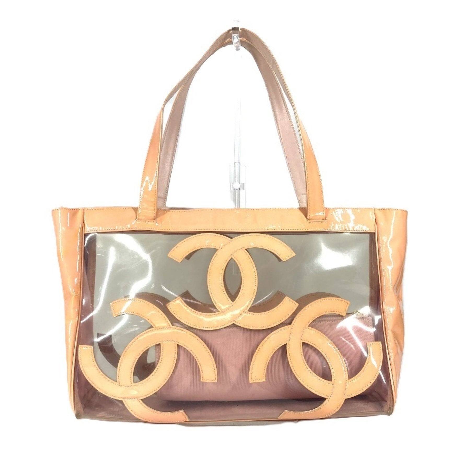 CHANEL Tote Bag Shoulder Triple Coco CC Mark with Pouch Vinyl