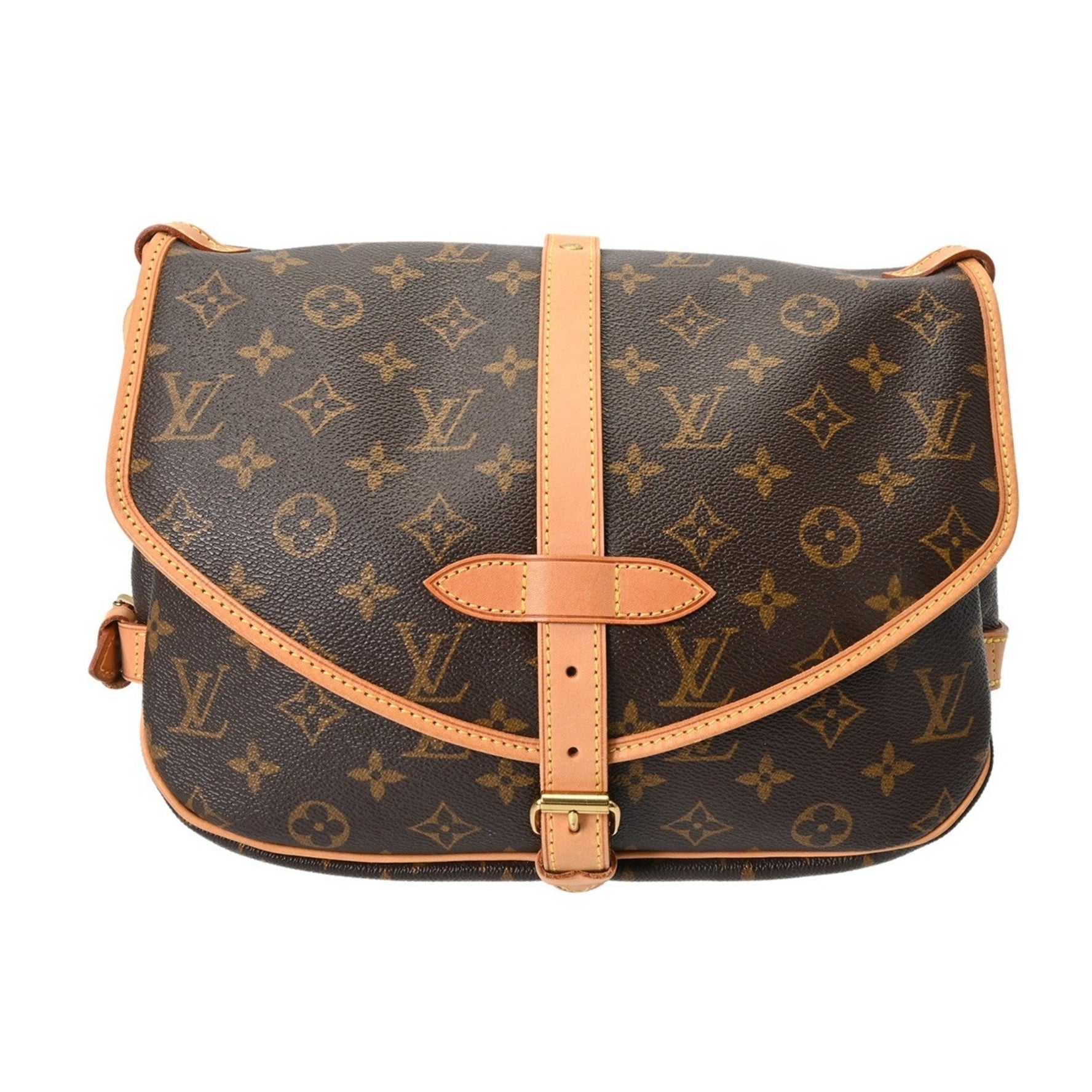 LOUIS VUITTON Monogram Saumur 30 Brown Canvas Shoulder Bag
