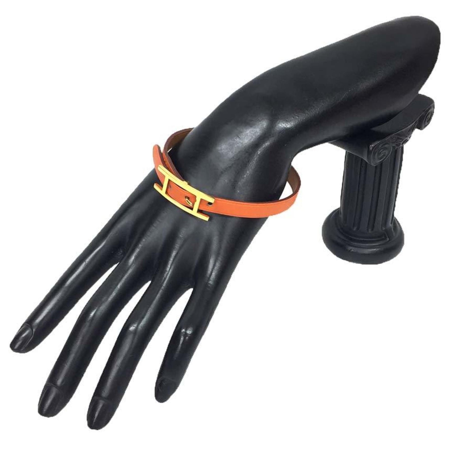 Hermes Leather Bracelet, Large Size, Long, K Engraved, Api Men's, Unisex Bracelet