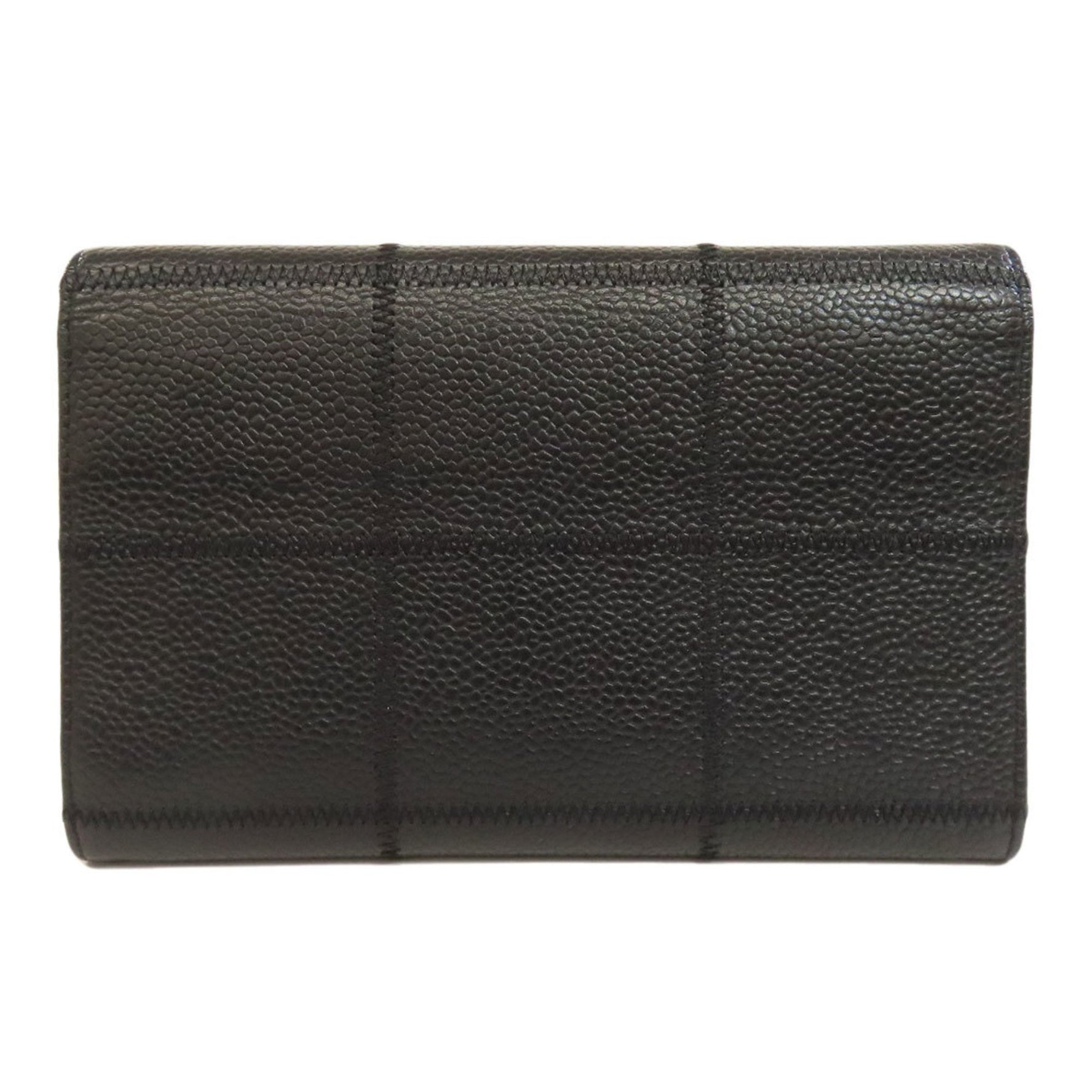 CHANEL Chocolate Bar Bi-fold Wallet Grained Calfskin
