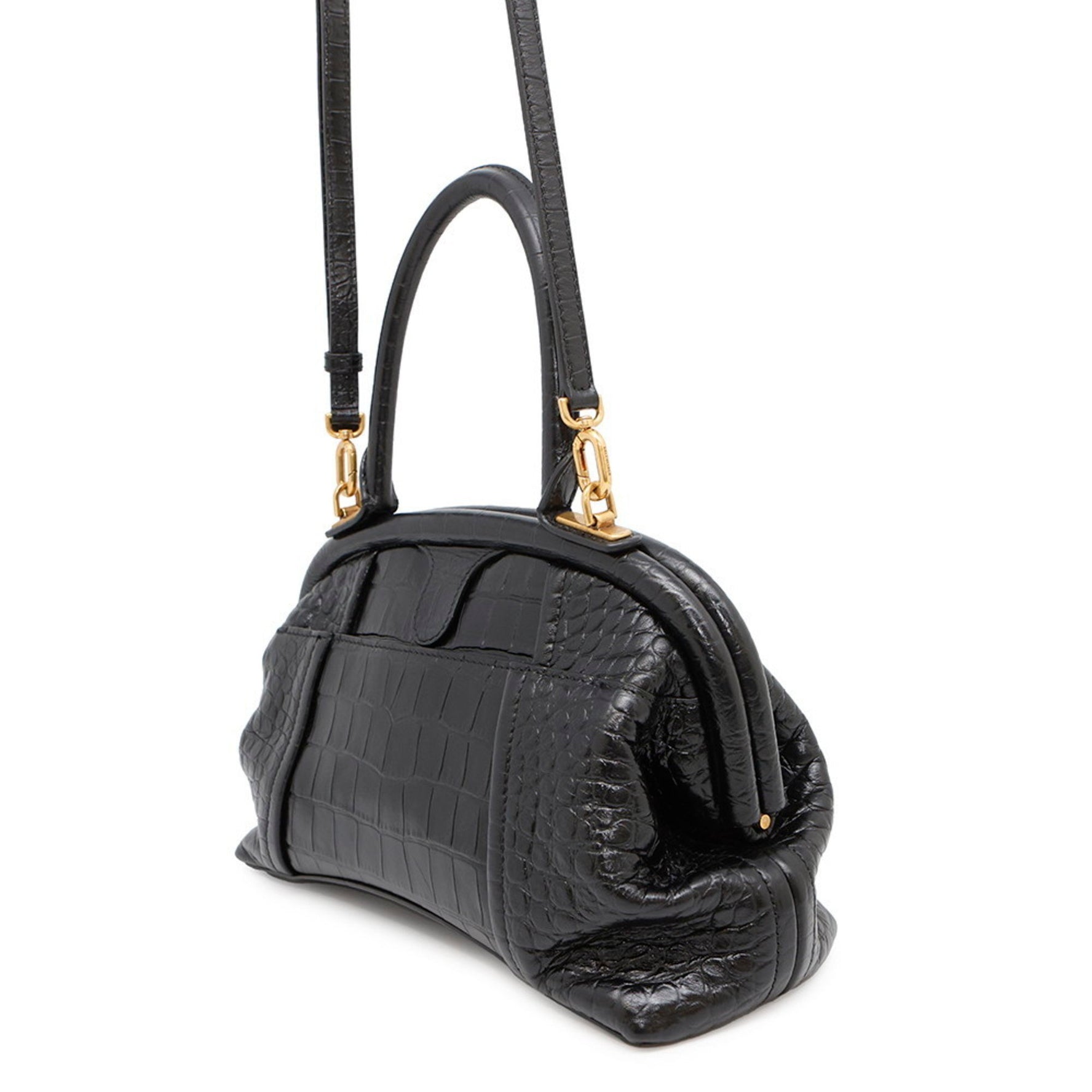 Balenciaga Handbag Frame Bag Embossed Leather Shoulder