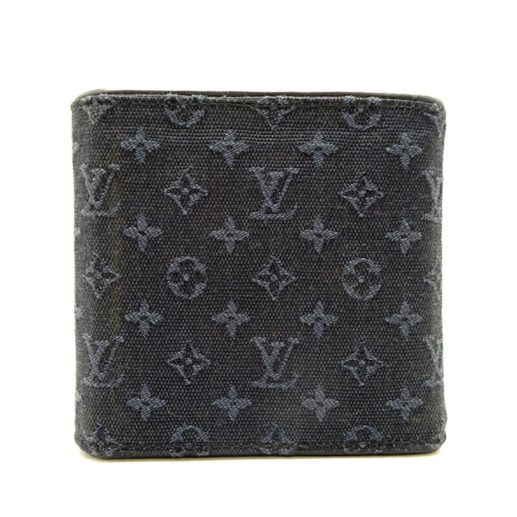 Louis Vuitton Porte-Bie Carte Credit Monet Tri-fold Wallet Monogram Mini, Navy