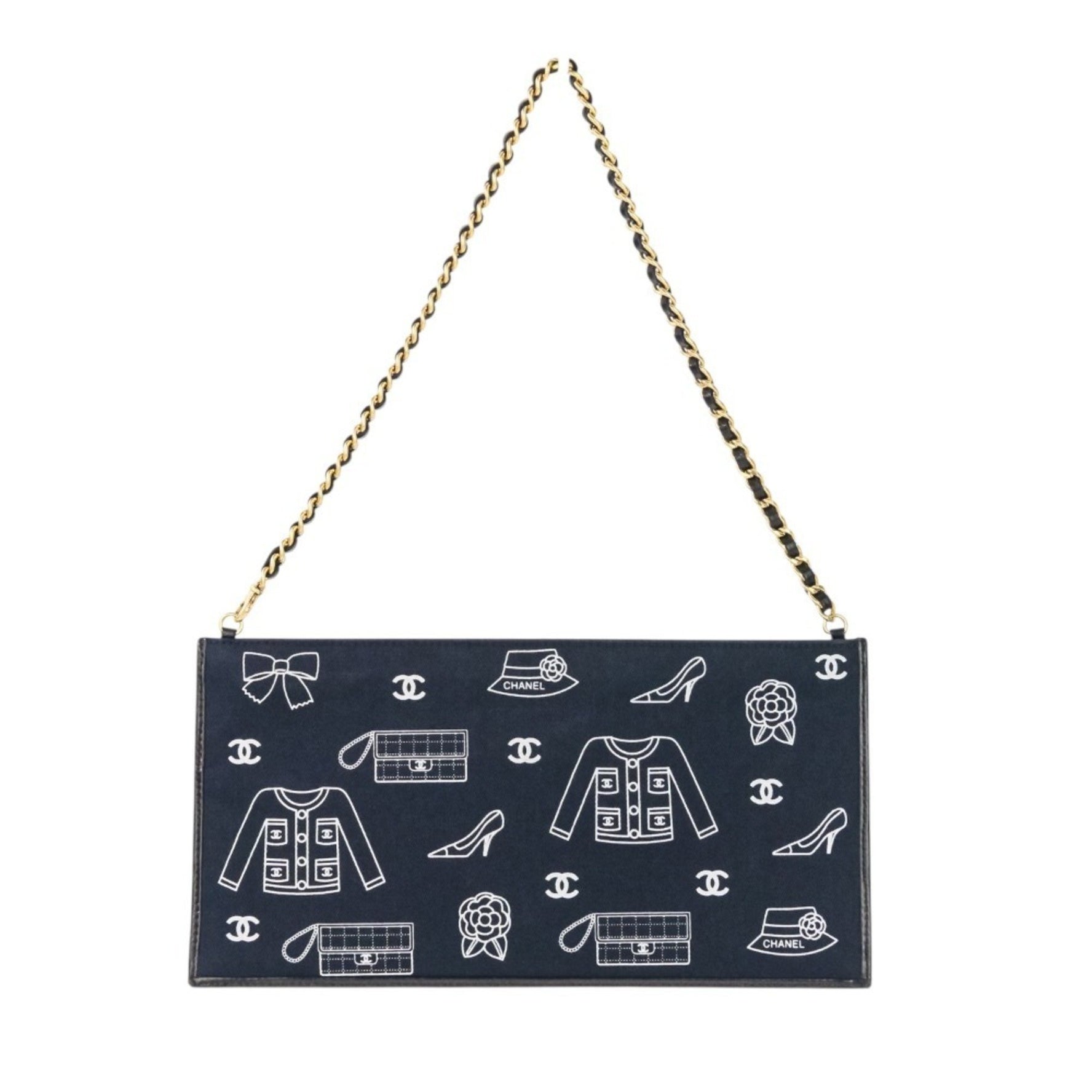 CHANEL Icon Line Chain Shoulder Bag in with Gold Hardware