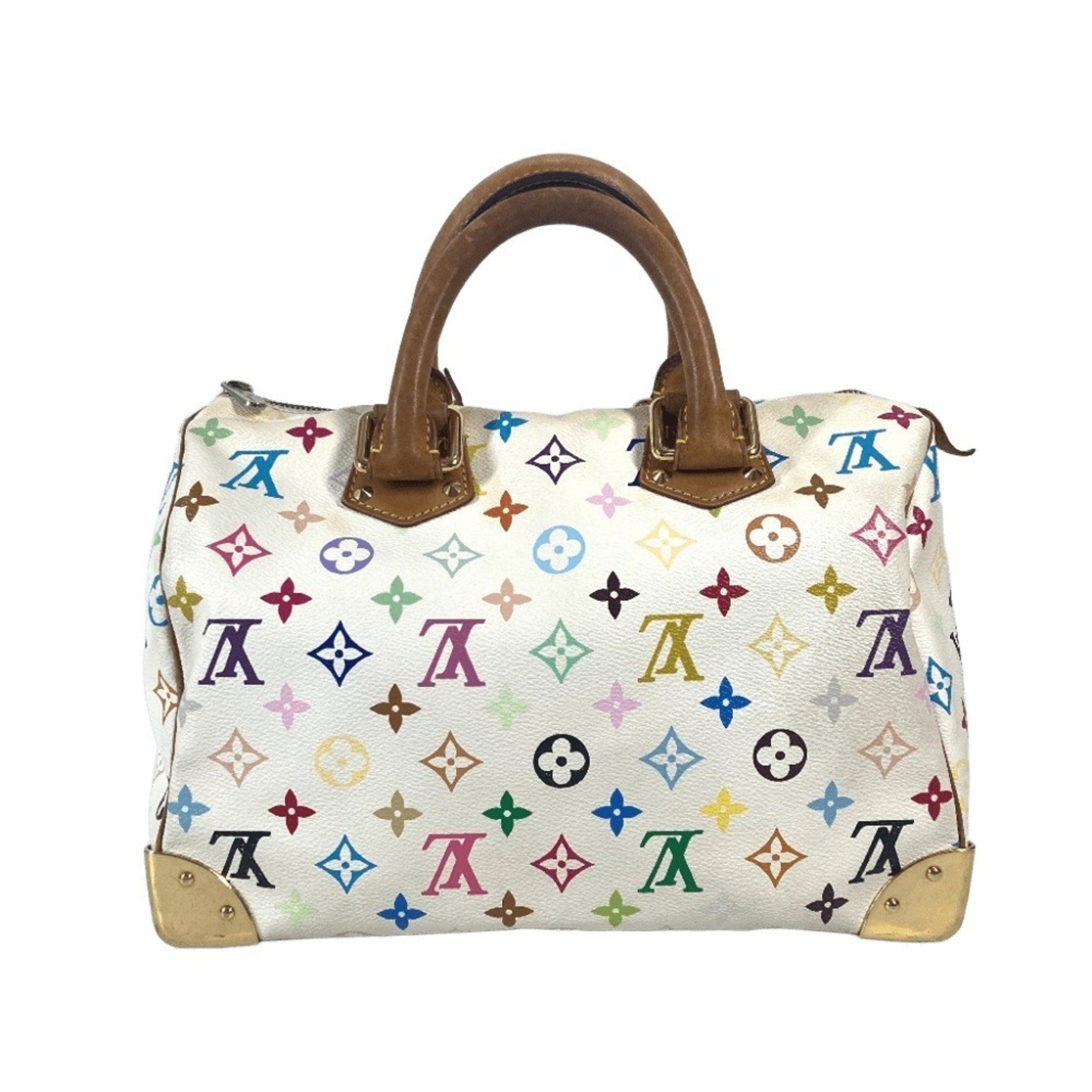 Louis Vuitton Monogram Multicolor Speedy 30 Mini Boston Bag, Handbag, Canvas, Blanc White