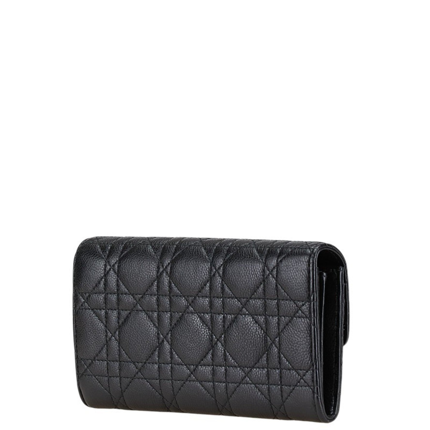 Christian Dior Dior CD logo Cannage long wallet leather