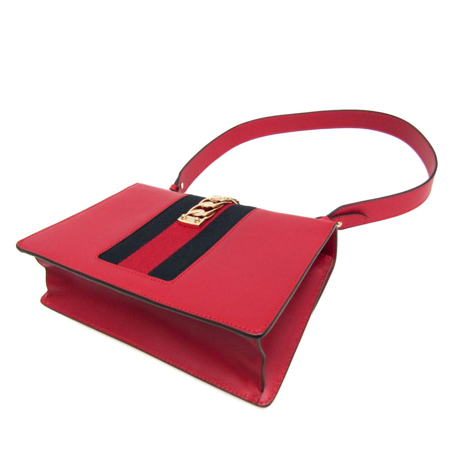 Gucci Sylvie Leather Shoulder Bag Red Color