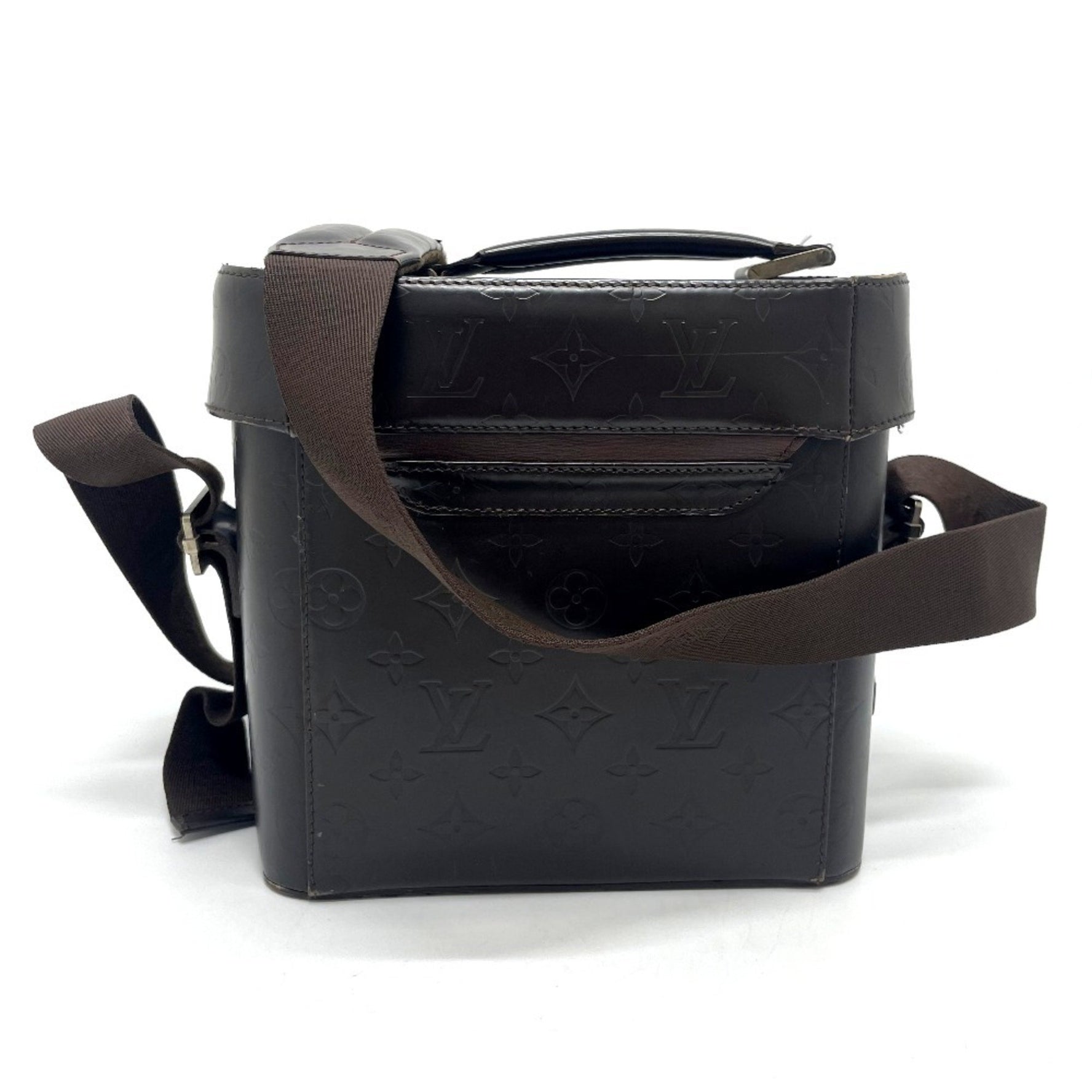 Louis Vuitton Monogram Glace Charlie Camera Bag Shoulder Leather Men's Cafe Brown