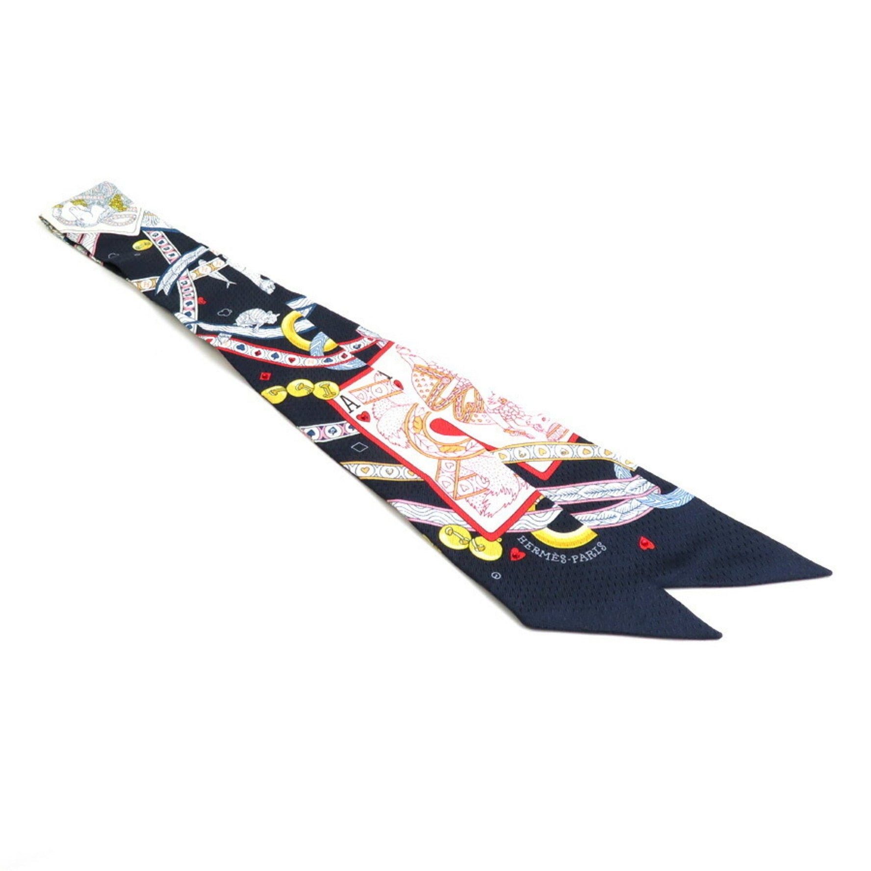 Hermes Scarf Twilly Dame de Coeur Silk/Rhinestone Multicolor