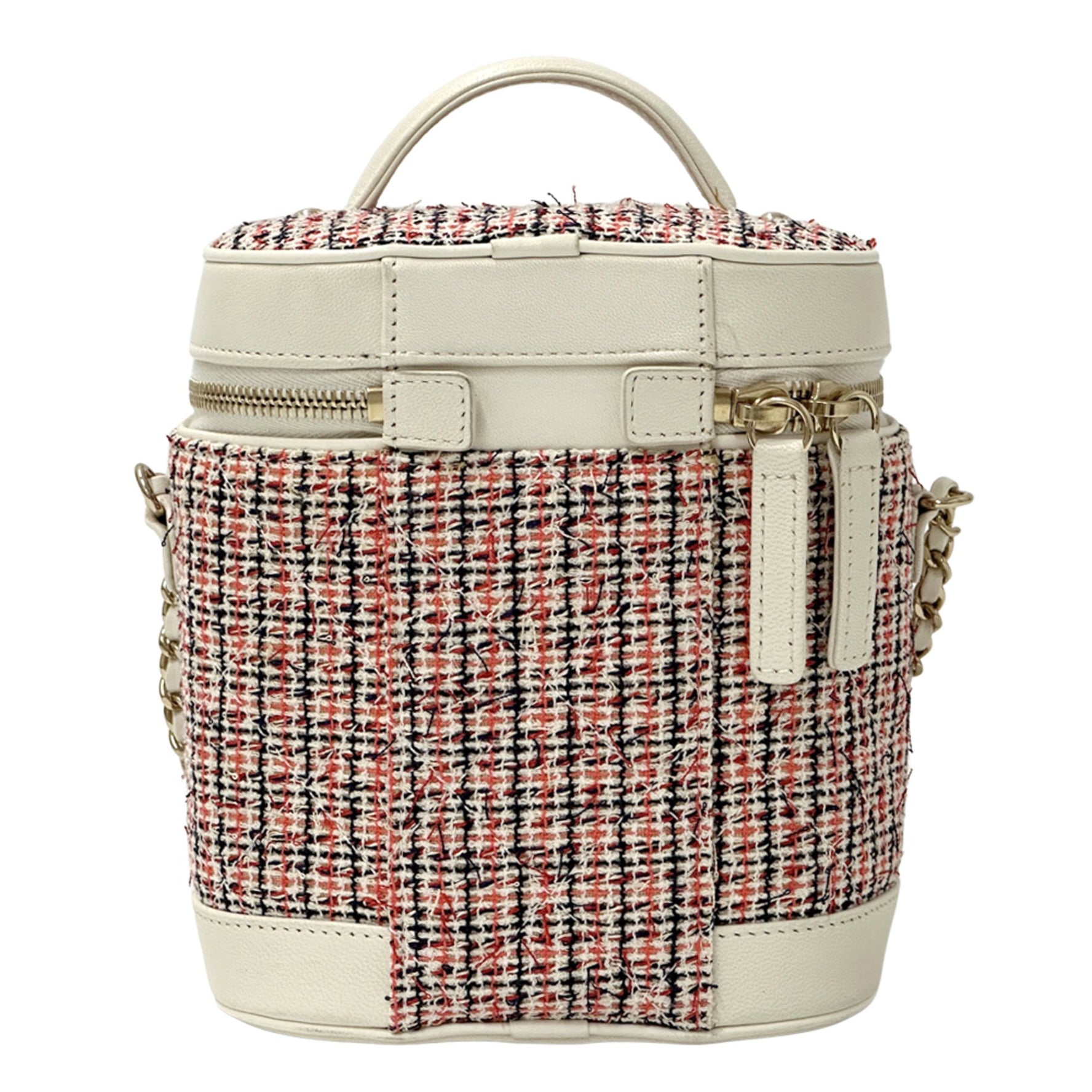 Chanel Bag Cruise Line Brand Shoulder Tweed Leather Vanity Chain Red White Gold Hardware Coco Mark Mini