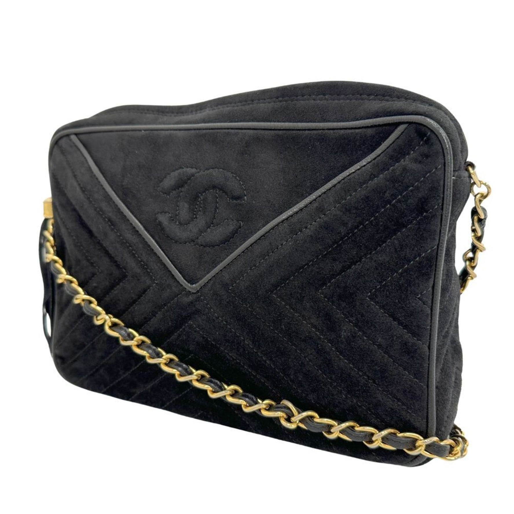 CHANEL ChainShoulder Shoulder Bag V Stitch Suede 2000