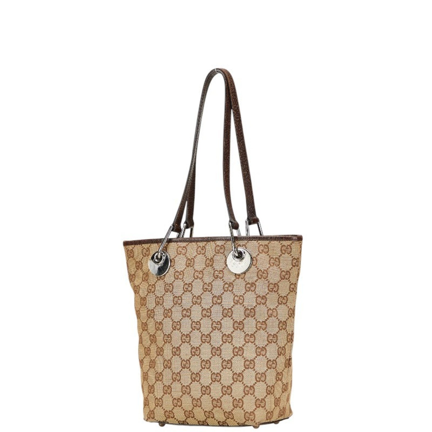 Gucci GG Canvas Handbag Mini Tote Bag Beige Brown