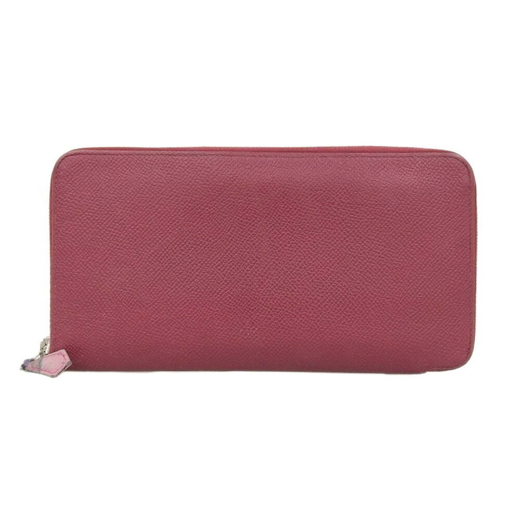 Hermes Azap Long Silk In Round Zipper Wallet Couchbel Rouge Ash Red □N Engraved
