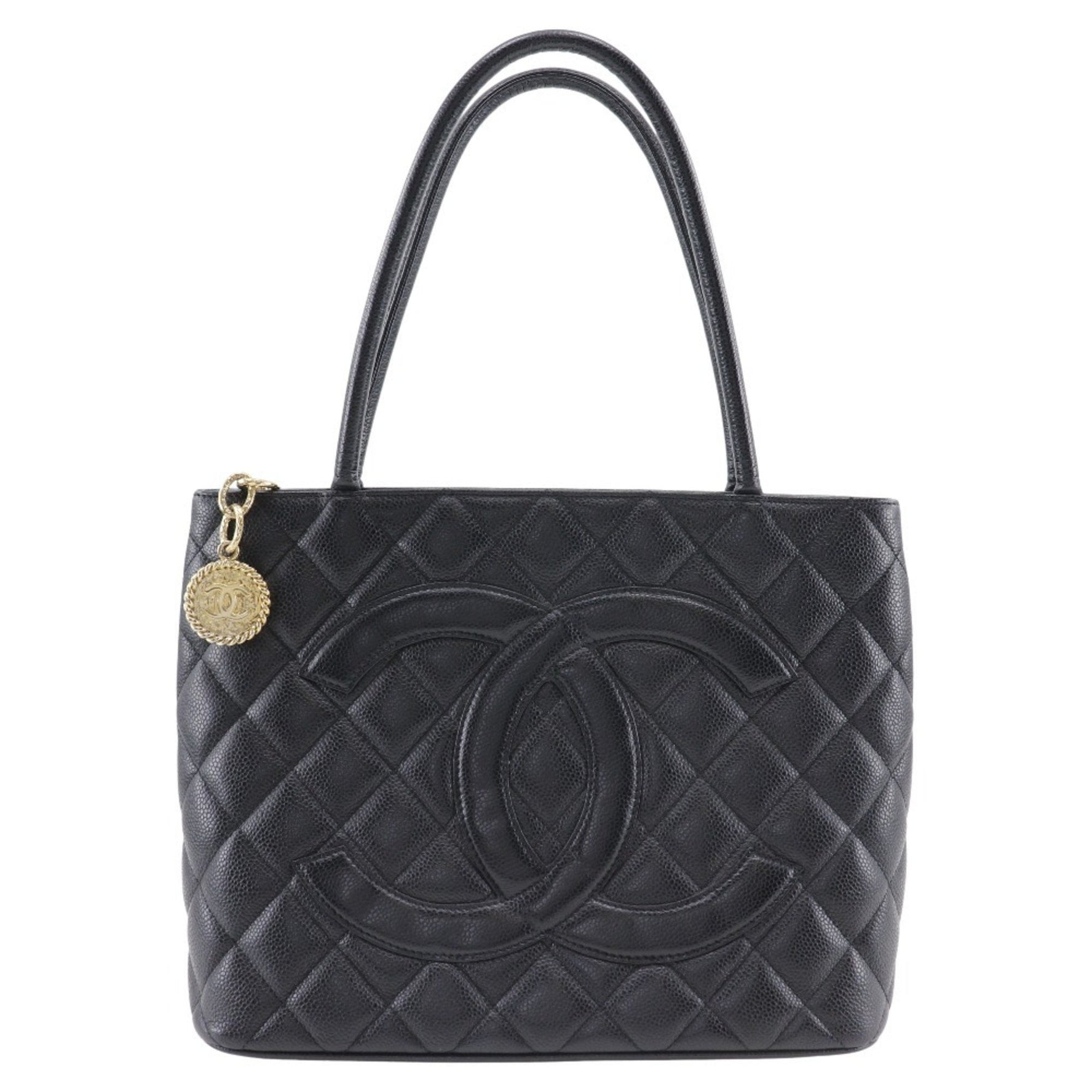 CHANEL Reprint Tote Bag Caviar Skin Medallion