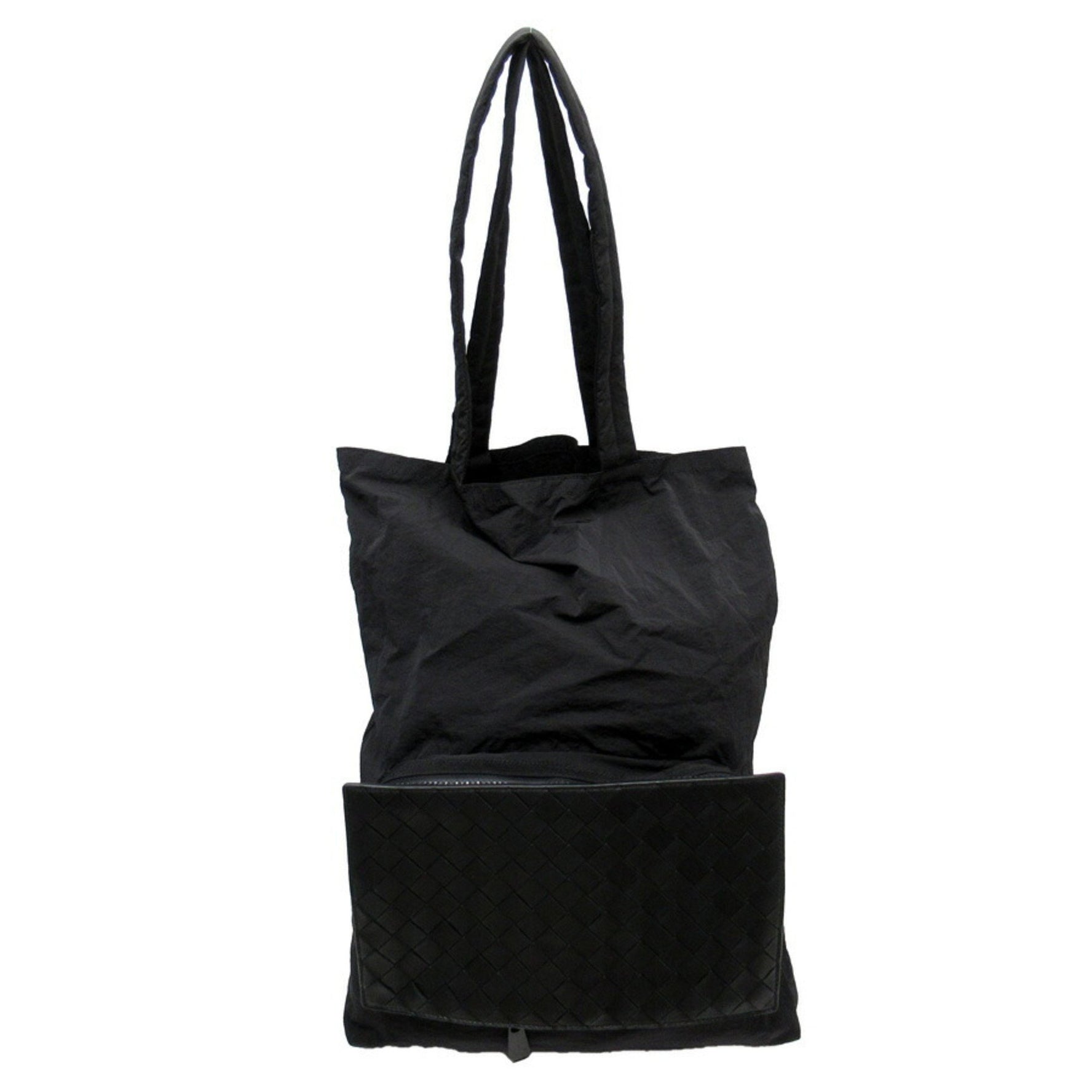Bottega Veneta Tote Bag Eco Intrecciato Black Nylon Leather
