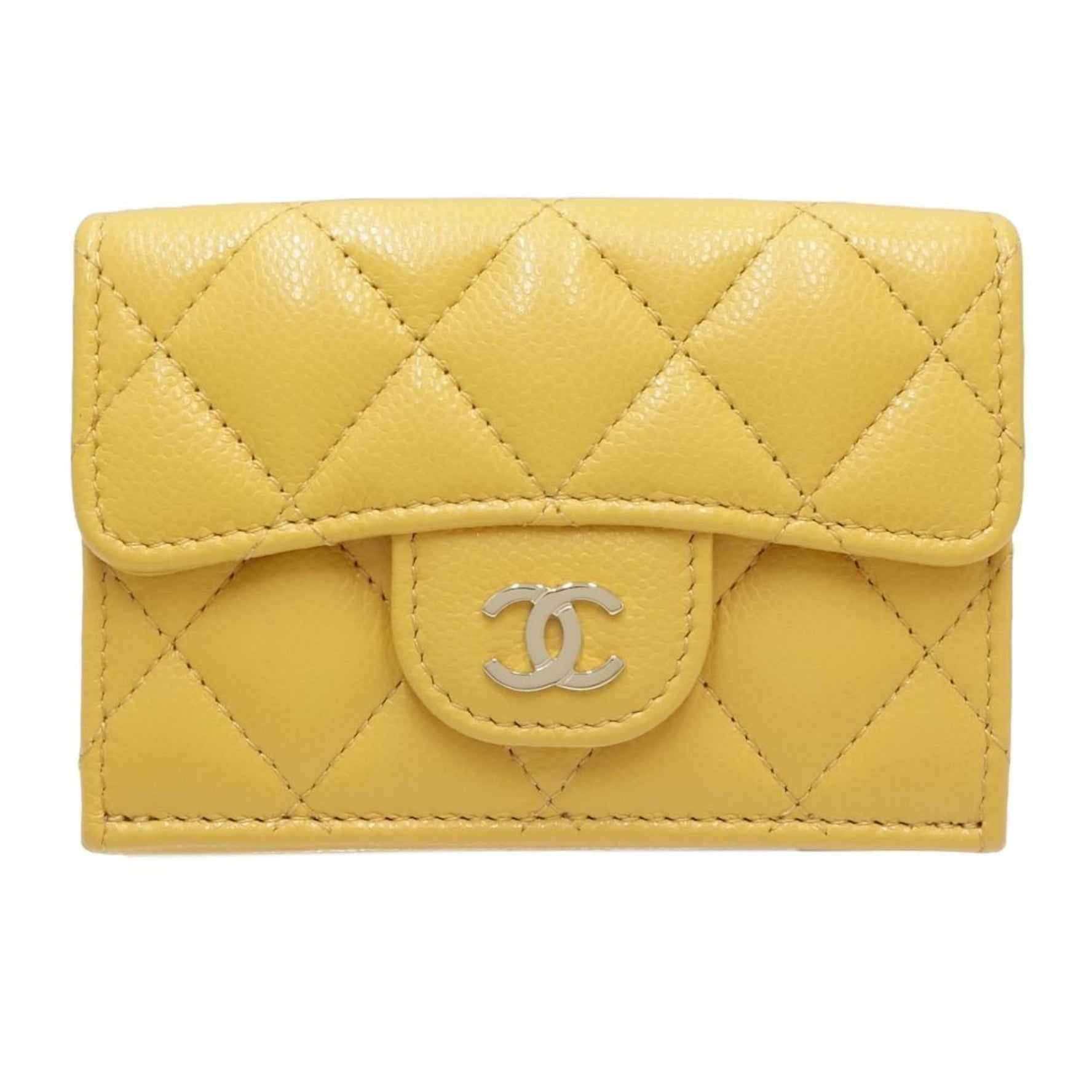 CHANEL Classic Small Wallet Matelasse Trifold Caviar Skin