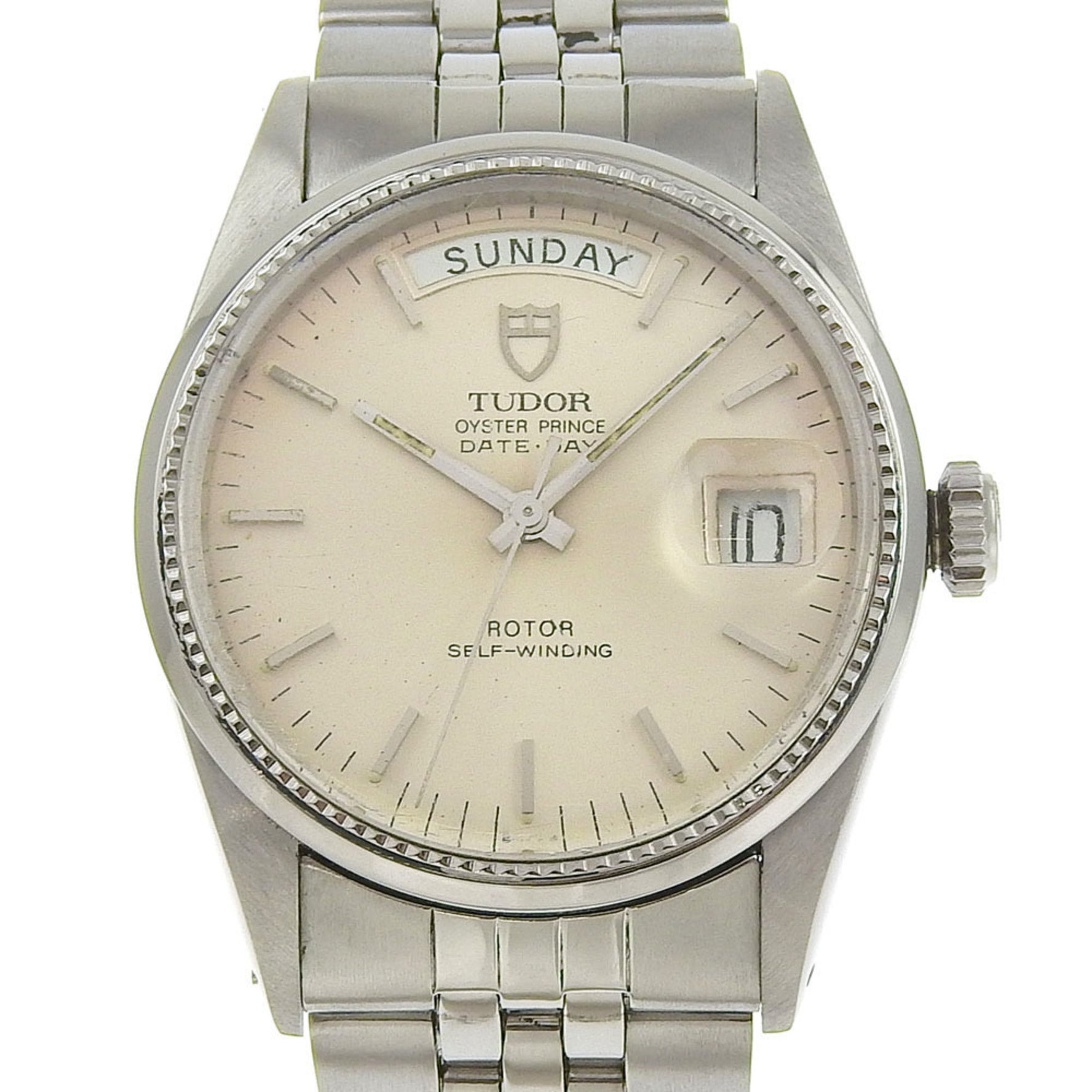 Tudor Oyster Prince Watch, Date, Caliber 2834-2, Stainless Steel, 1980, Automatic, Silver Dial, B-Rank