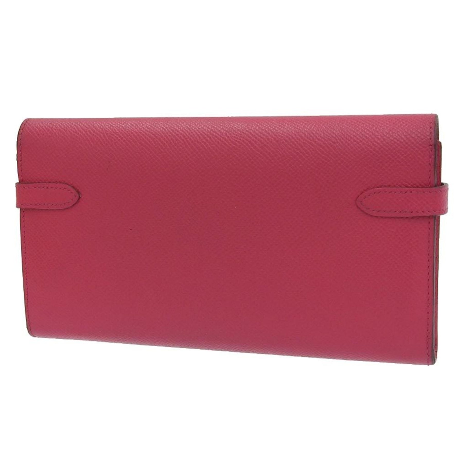Hermes Kelly Wallet A Engraved Long Epson Rose Extreme