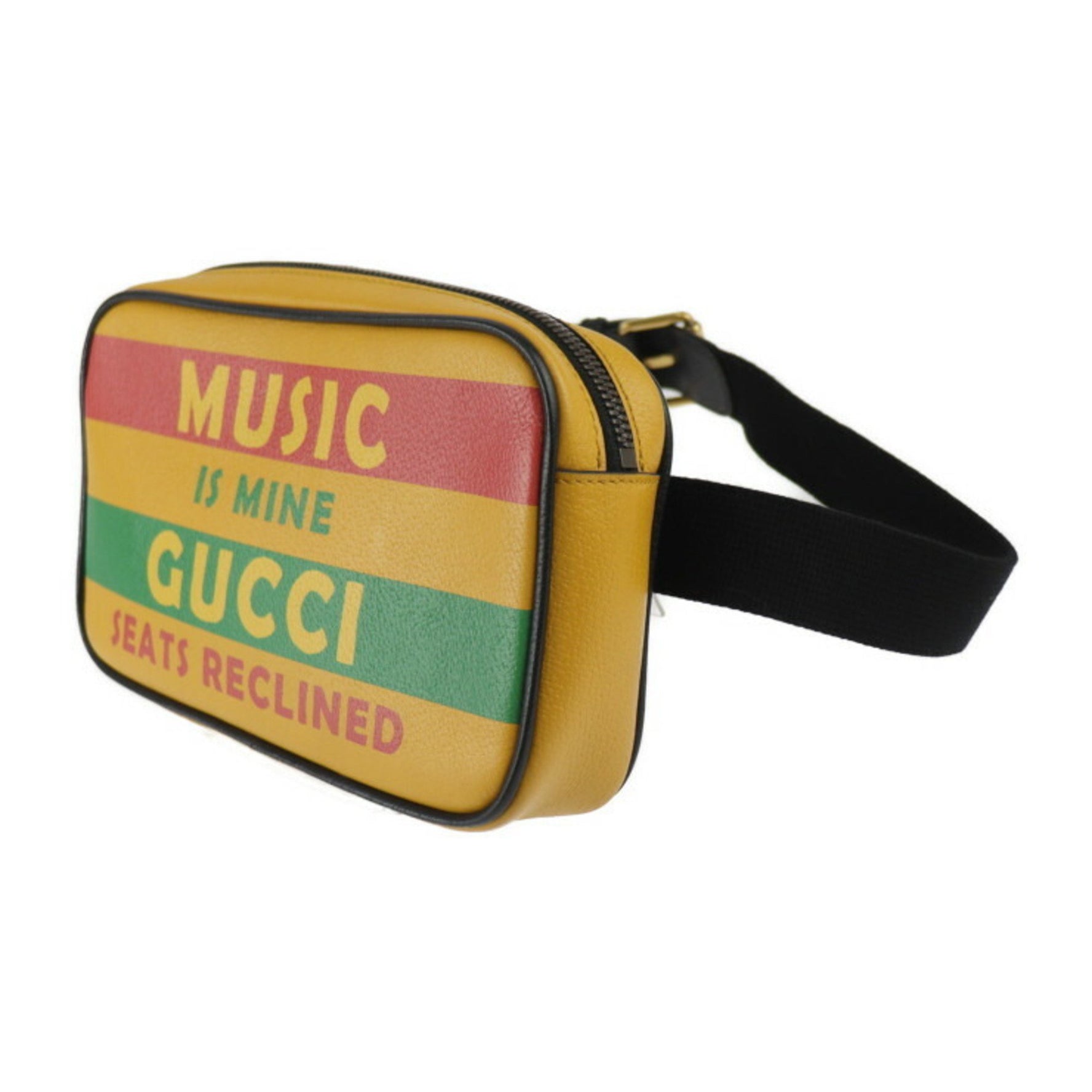 GUCCI Belt Bag SONY MUSIC Collaboration Waist Leather Yellow Multicolor Gold Hardware Anniversary Logo Body Pouch Bum