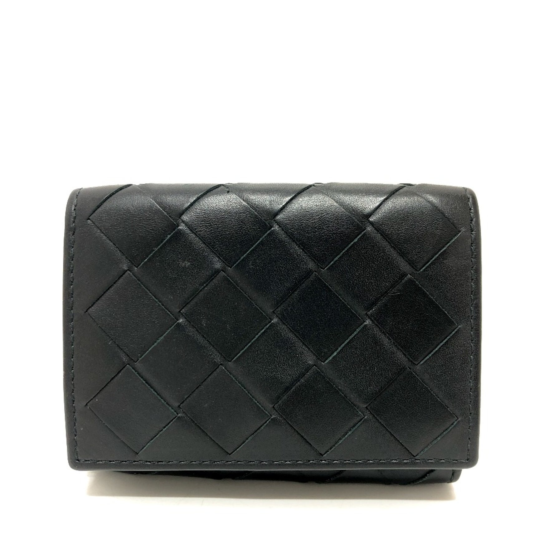 BOTTEGA VENETA Intrecciato CompactWallet Trifold wallet SilverHardware