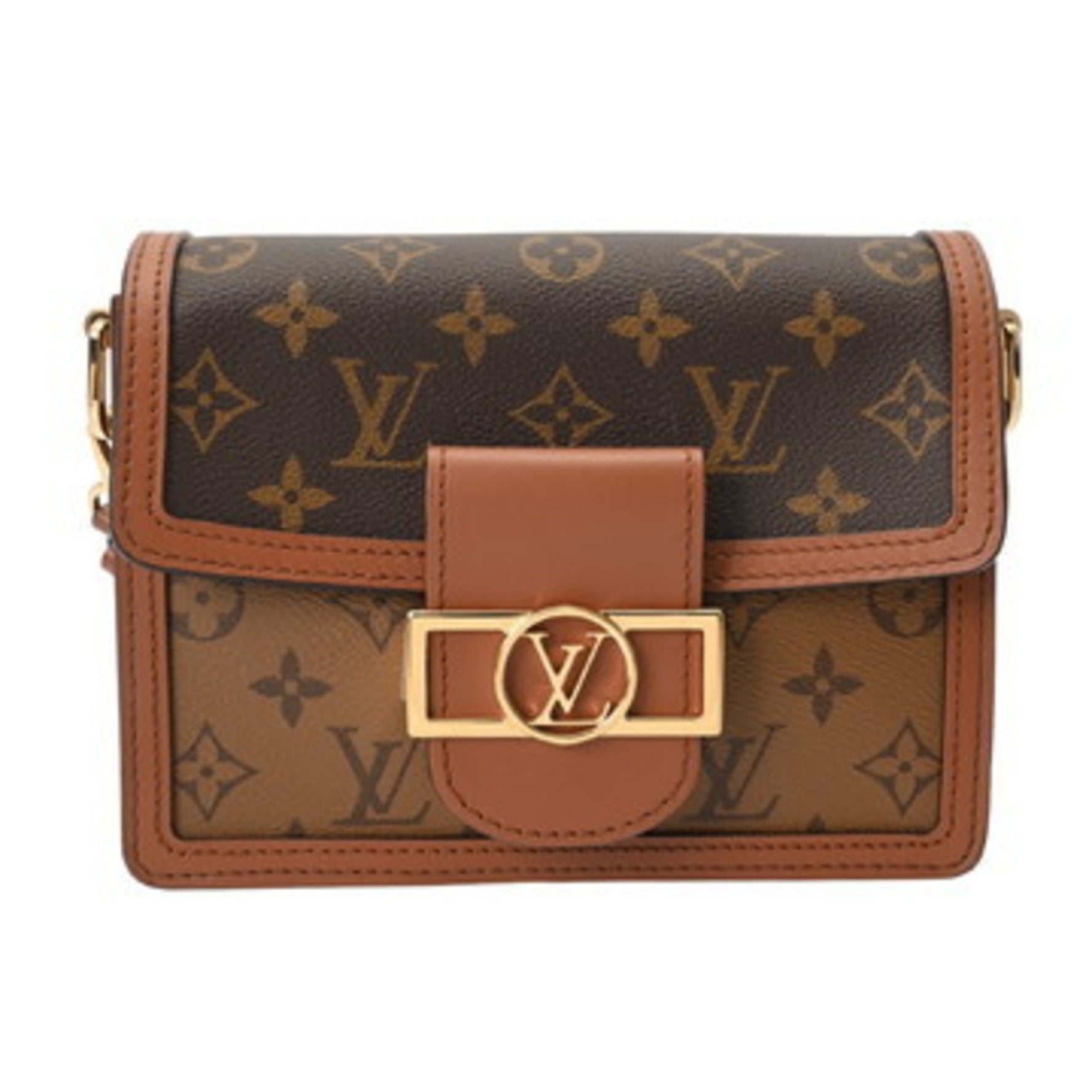LOUIS VUITTON Monogram Reverse Dauphine Mini New Model Canvas Shoulder Bag