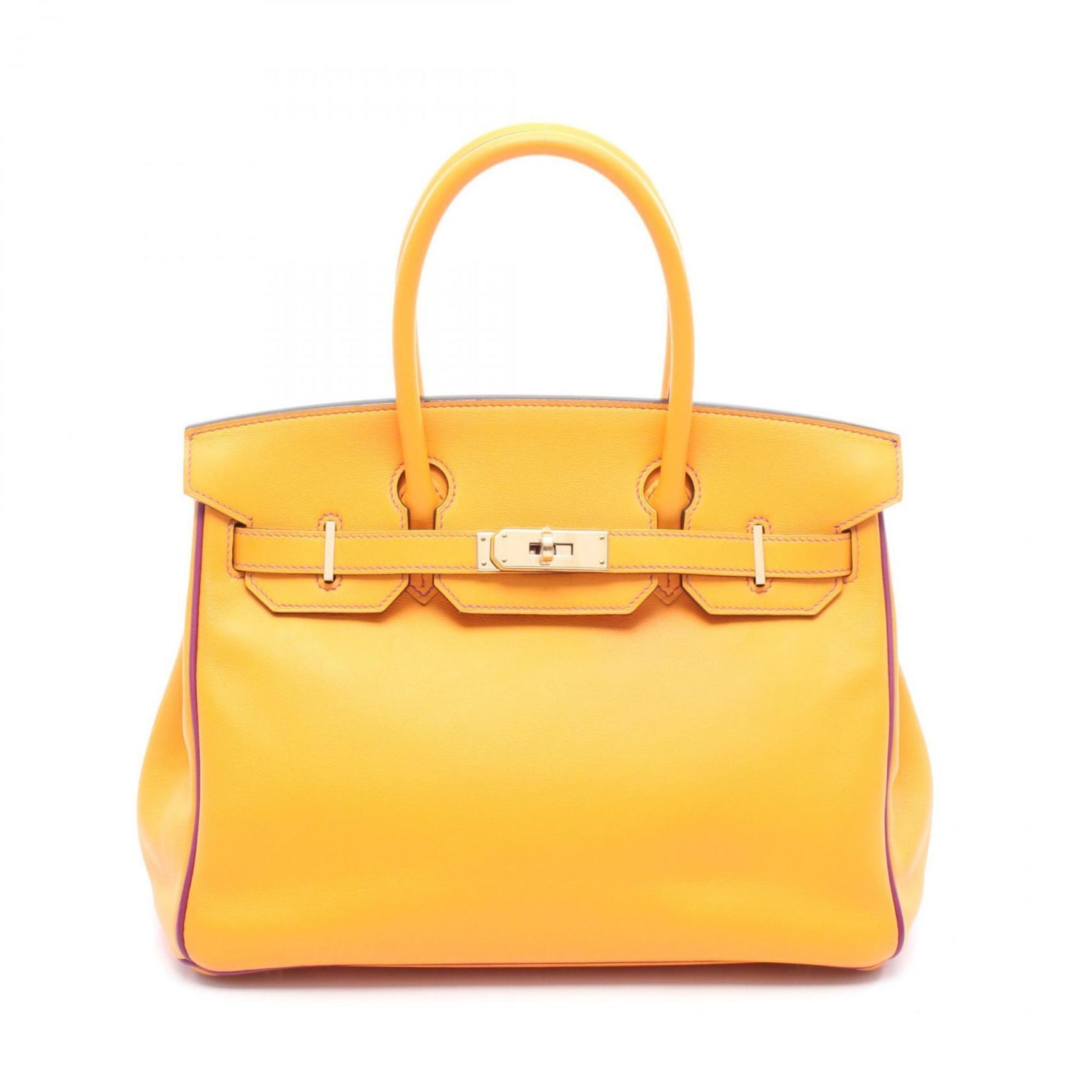 Hermes Hermès Birkin 30 Verso handbag, leather, Swift women's, orange, purple, anemone