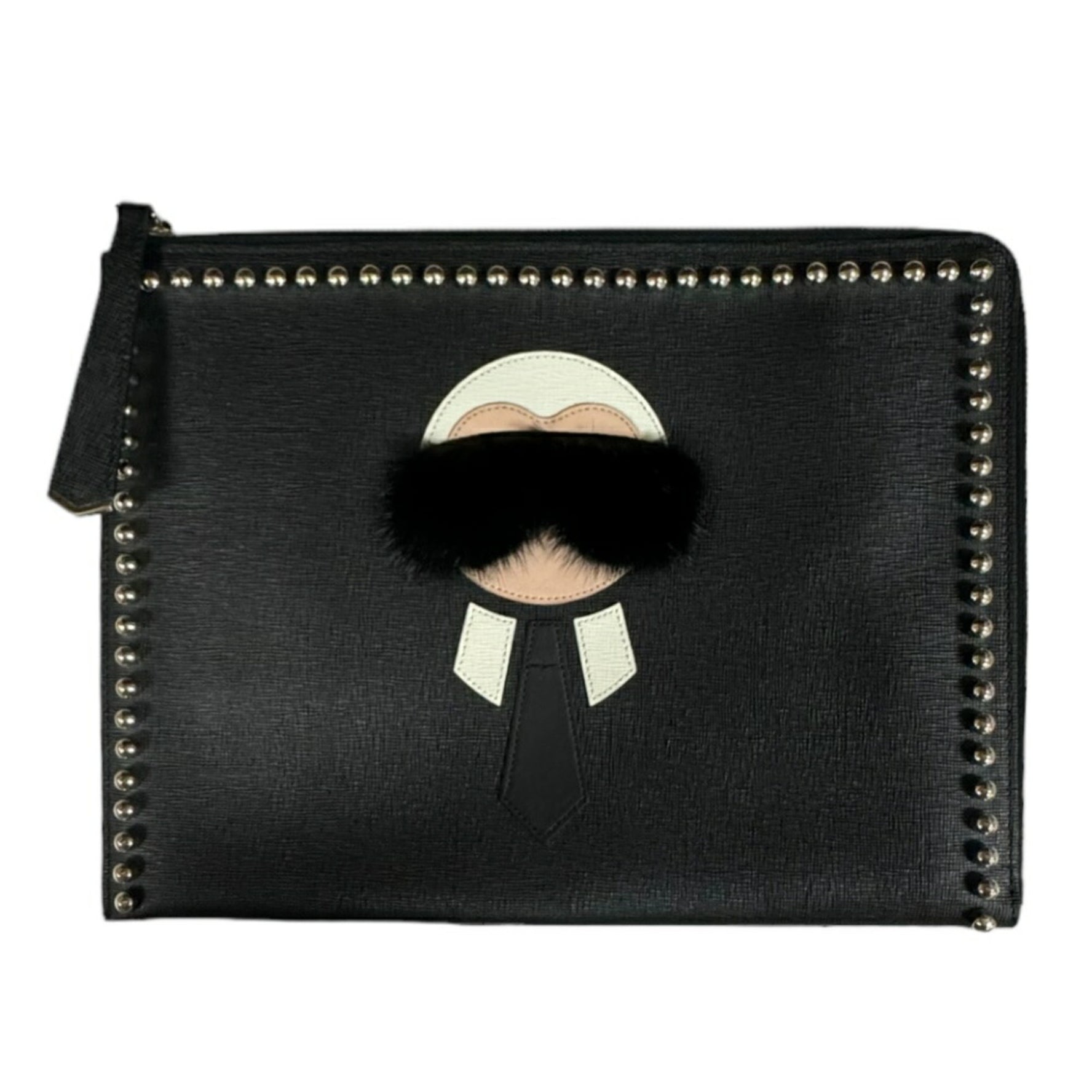 FENDI Carlito Clutch Bag Leather