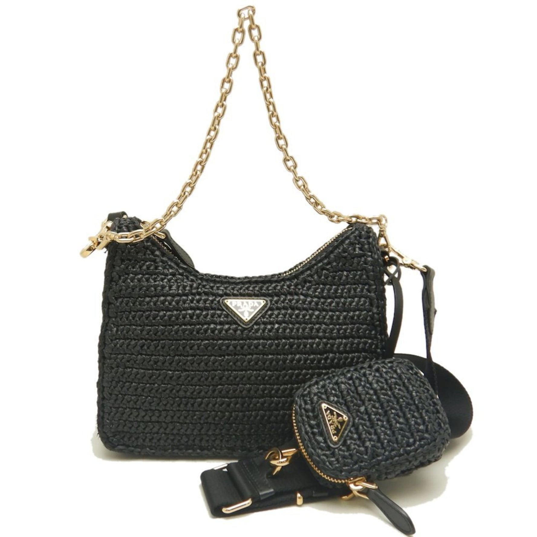 PRADA RAFIA Shoulder Bag Re-Edition 2005 Raffia