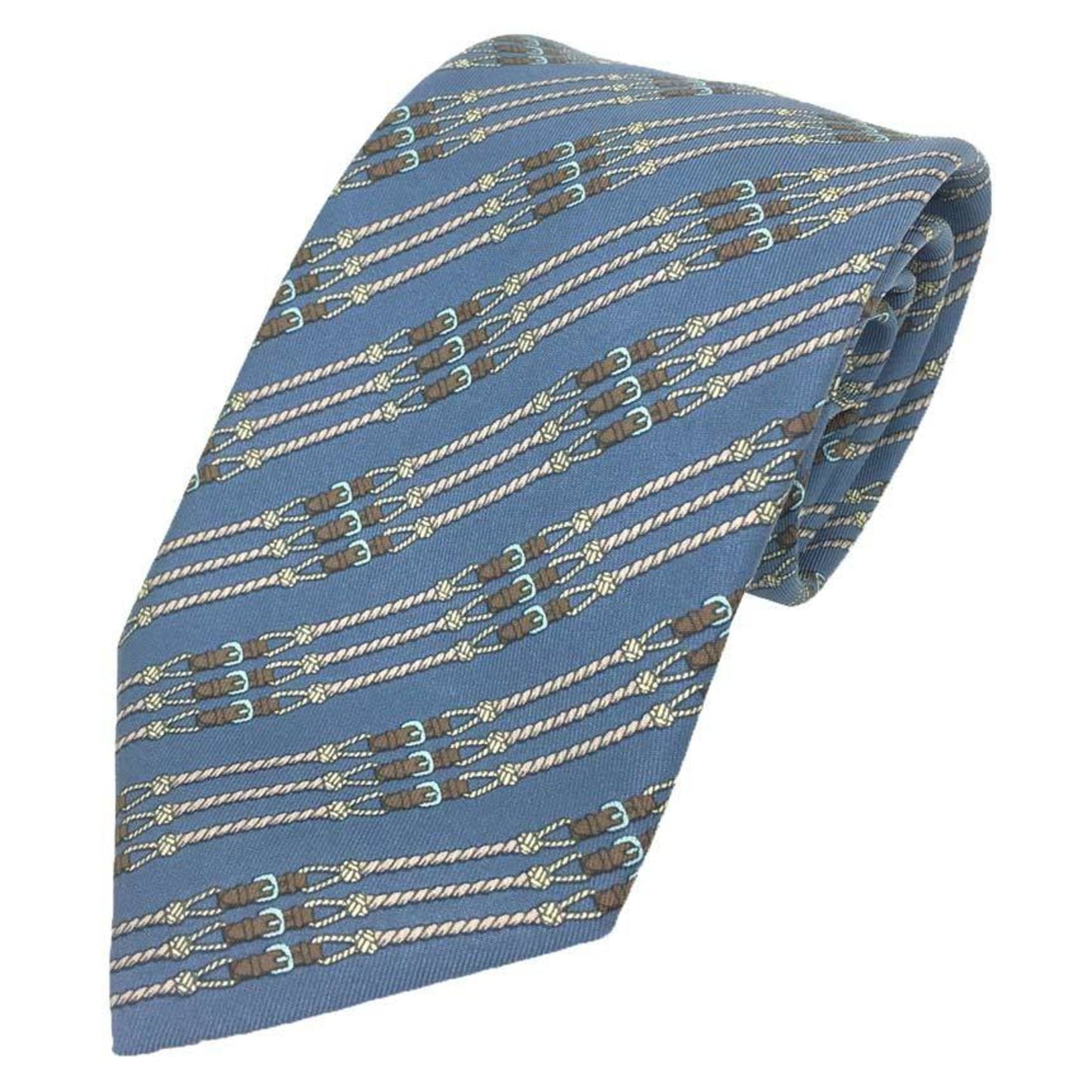HERMES tie, horse harness pattern, silk