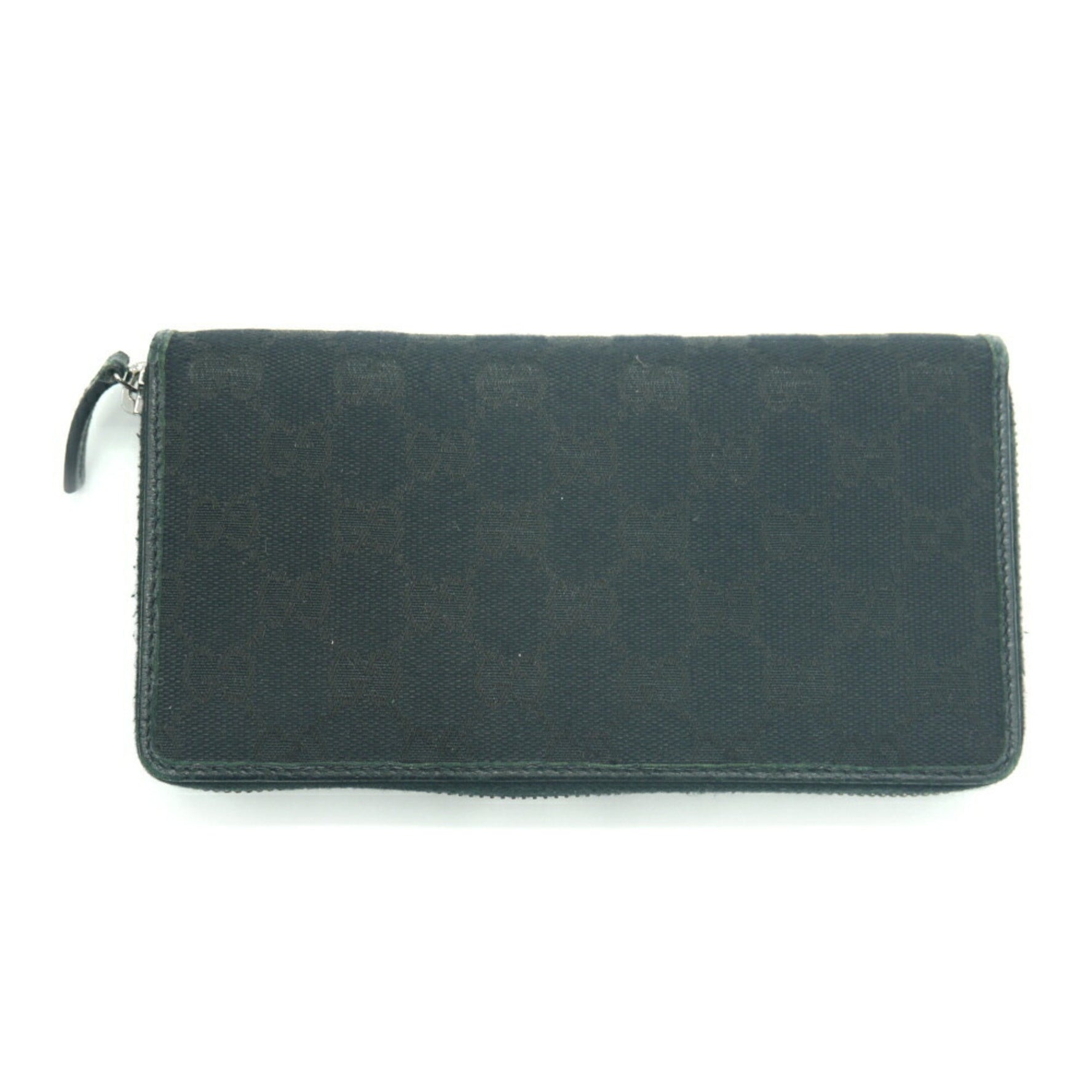 GUCCI Metal Bar Round Long Wallet GG Canvas