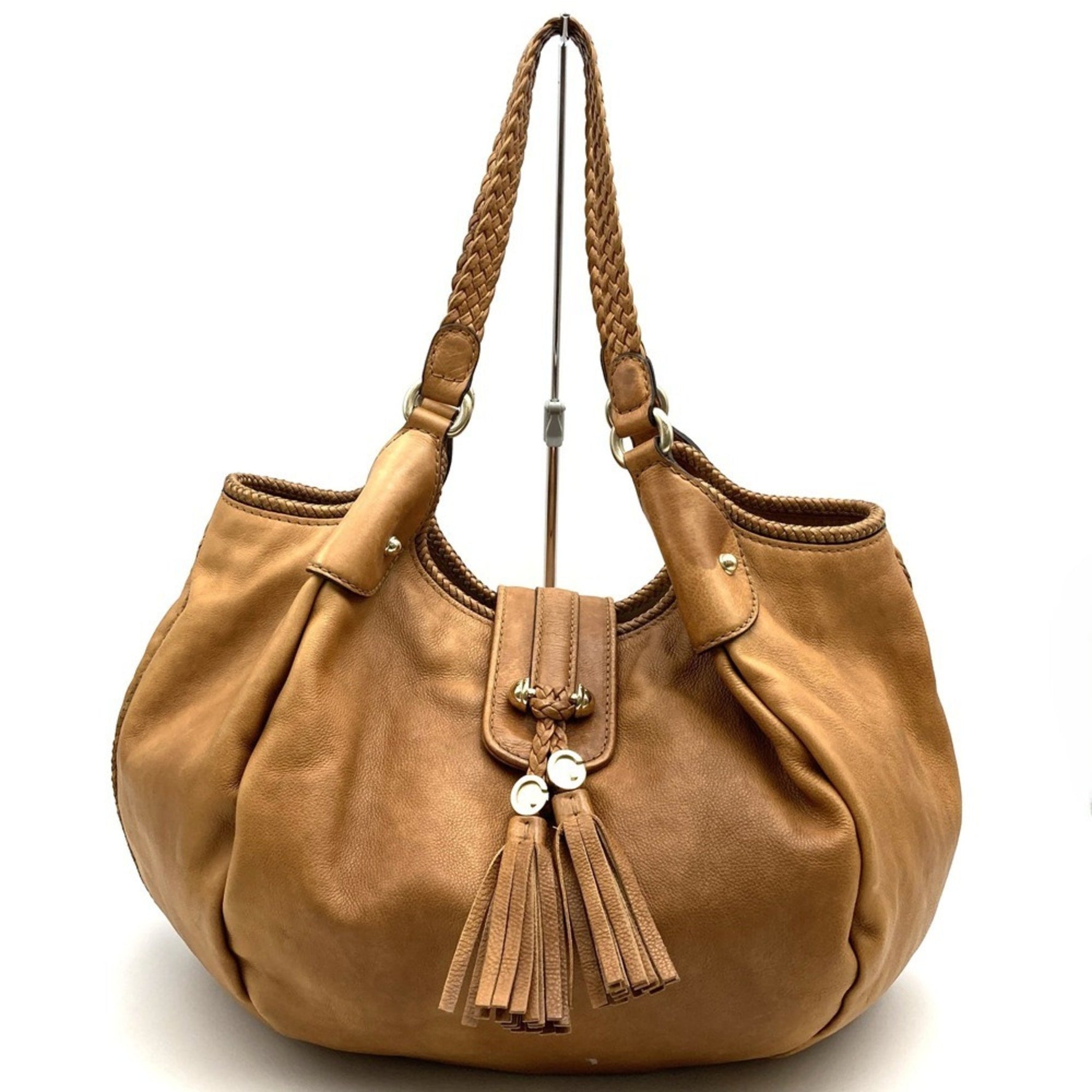 GUCCI Shoulder Bag Tote Tassel Leather