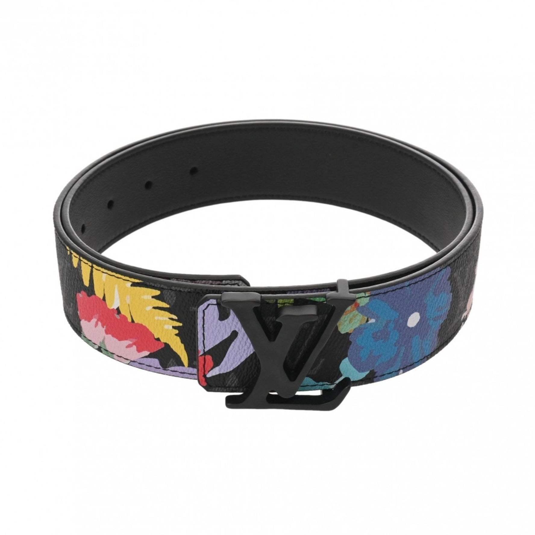 LOUIS VUITTON Monogram Eclipse Santur Phariage 85 Canvas Belt