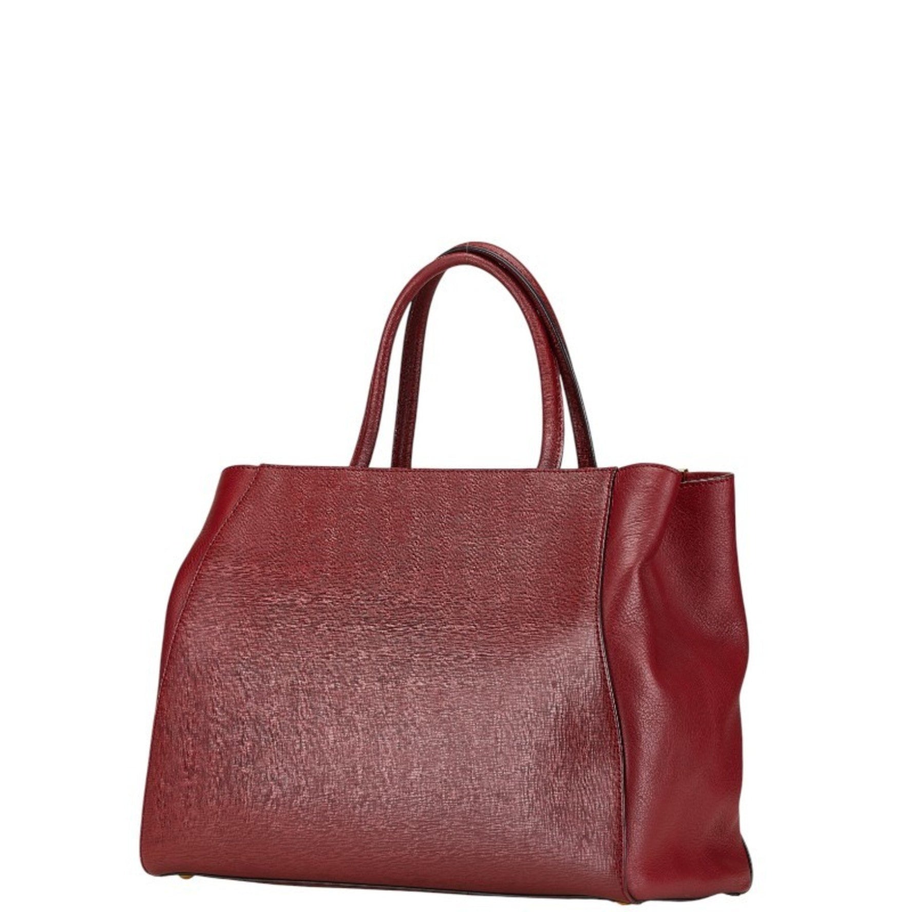FENDI Trois Jours Handbag Shoulder Bag Red Leather