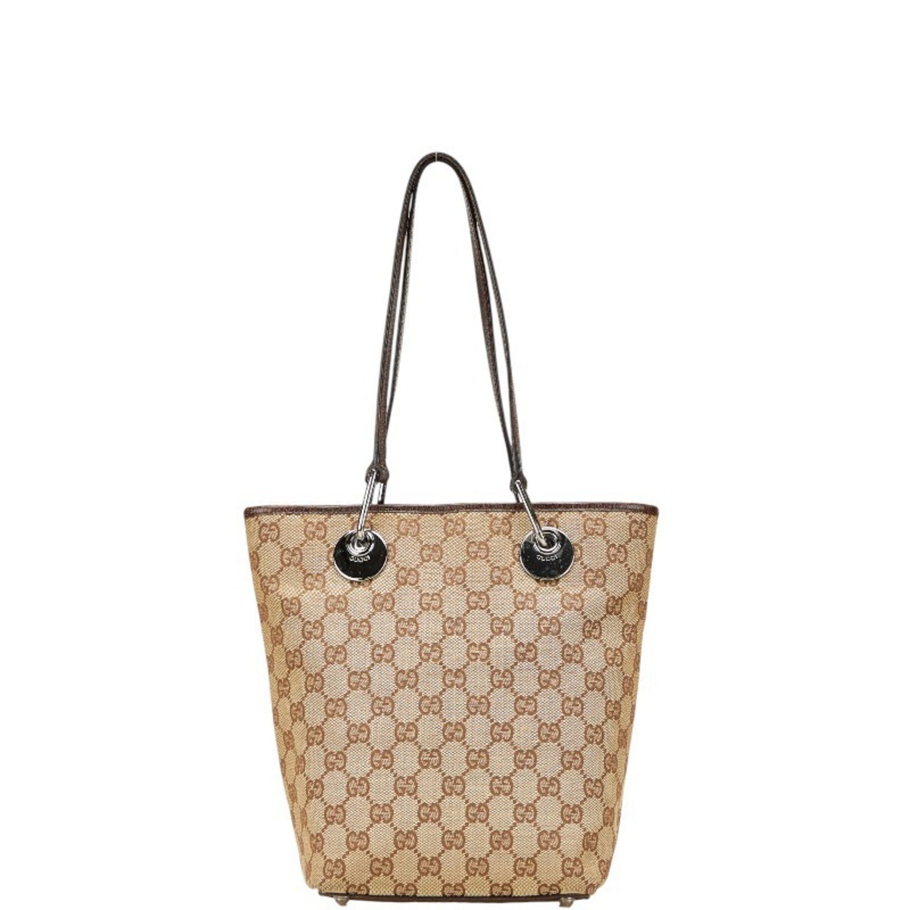 Gucci GG Canvas Handbag Mini Tote Bag Beige Brown