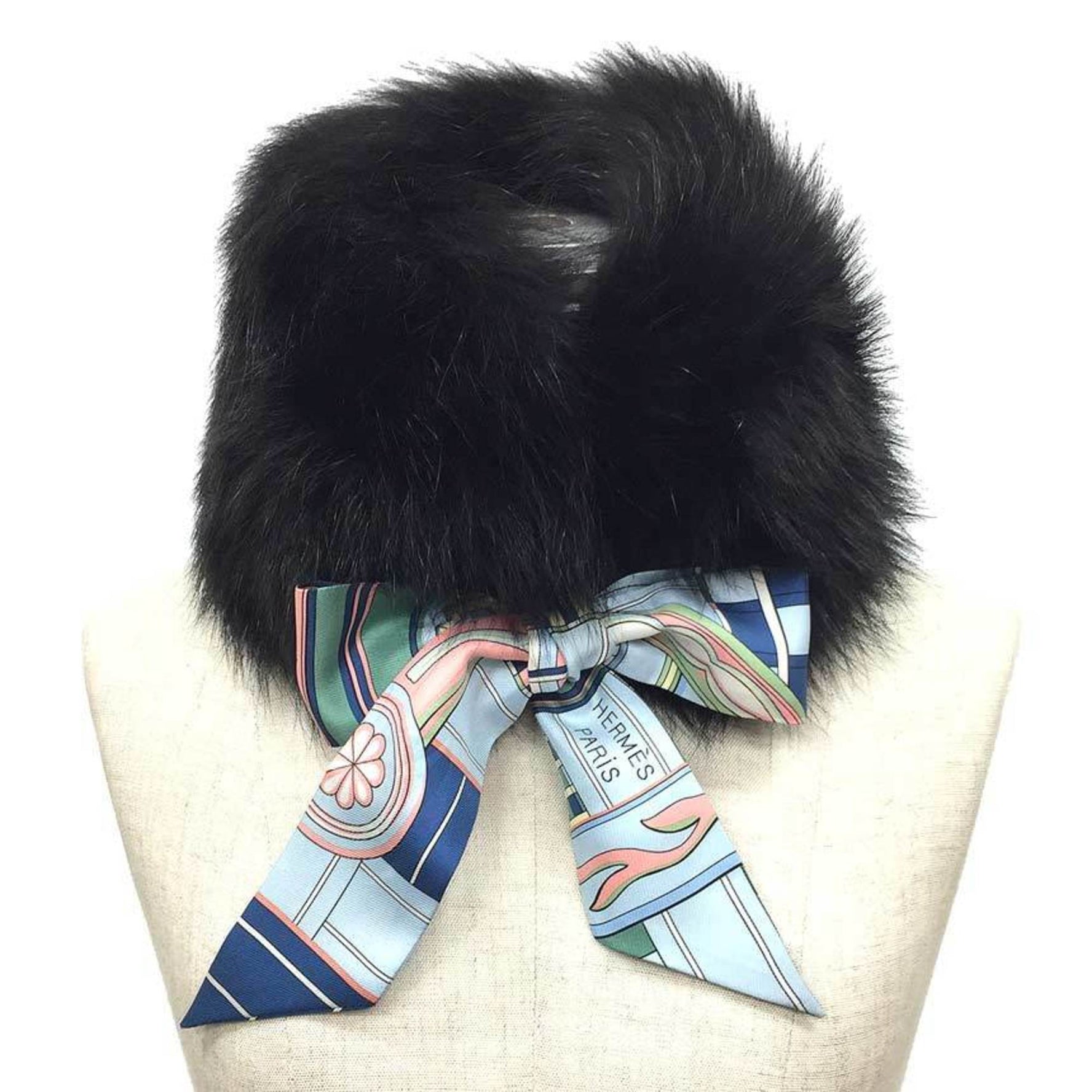 HERMES Tippet Fox Fur FUR COLLAR Collar Scarf Stole