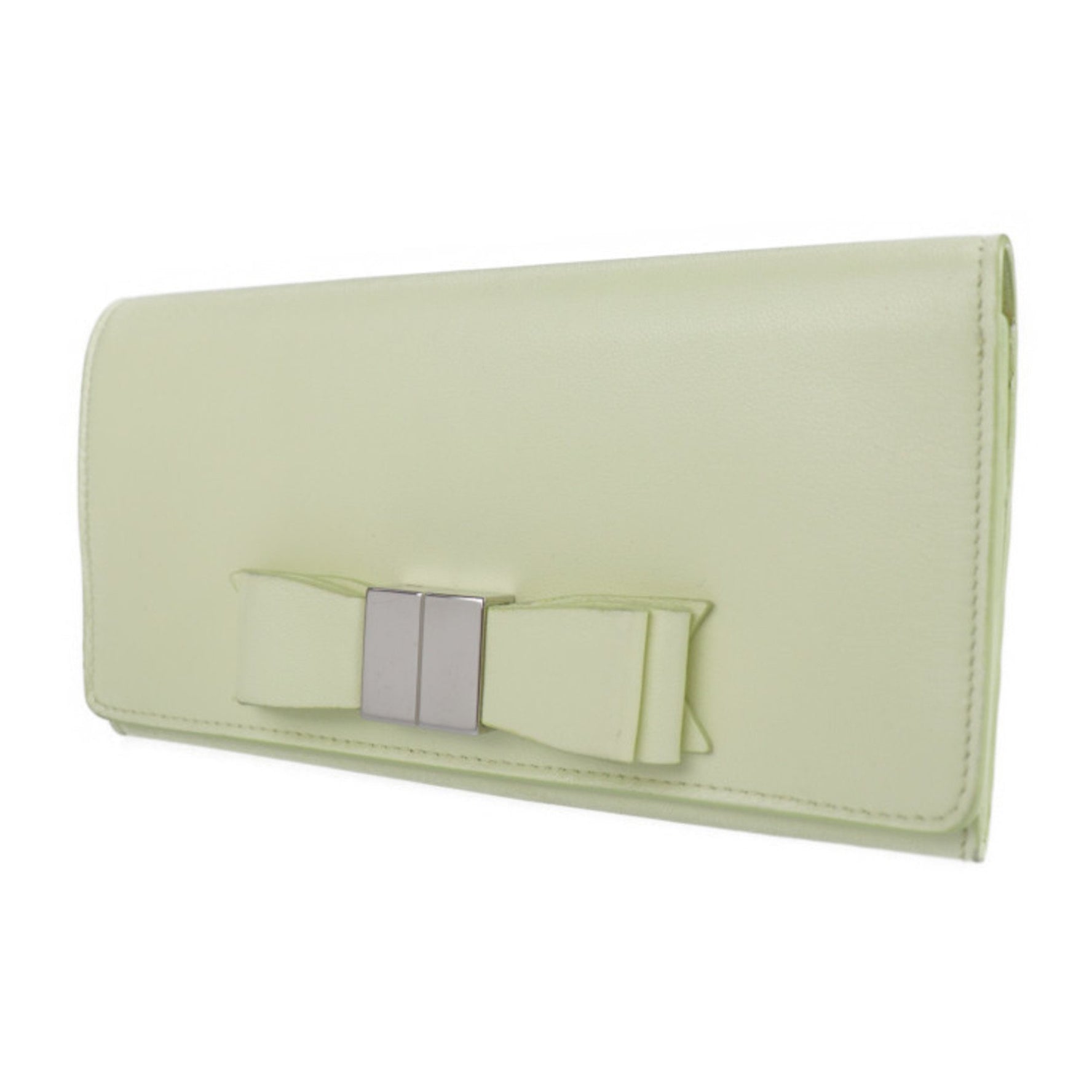 BALENCIAGA Classic Continental Wallet Long Leather Light Yellow Bi-fold