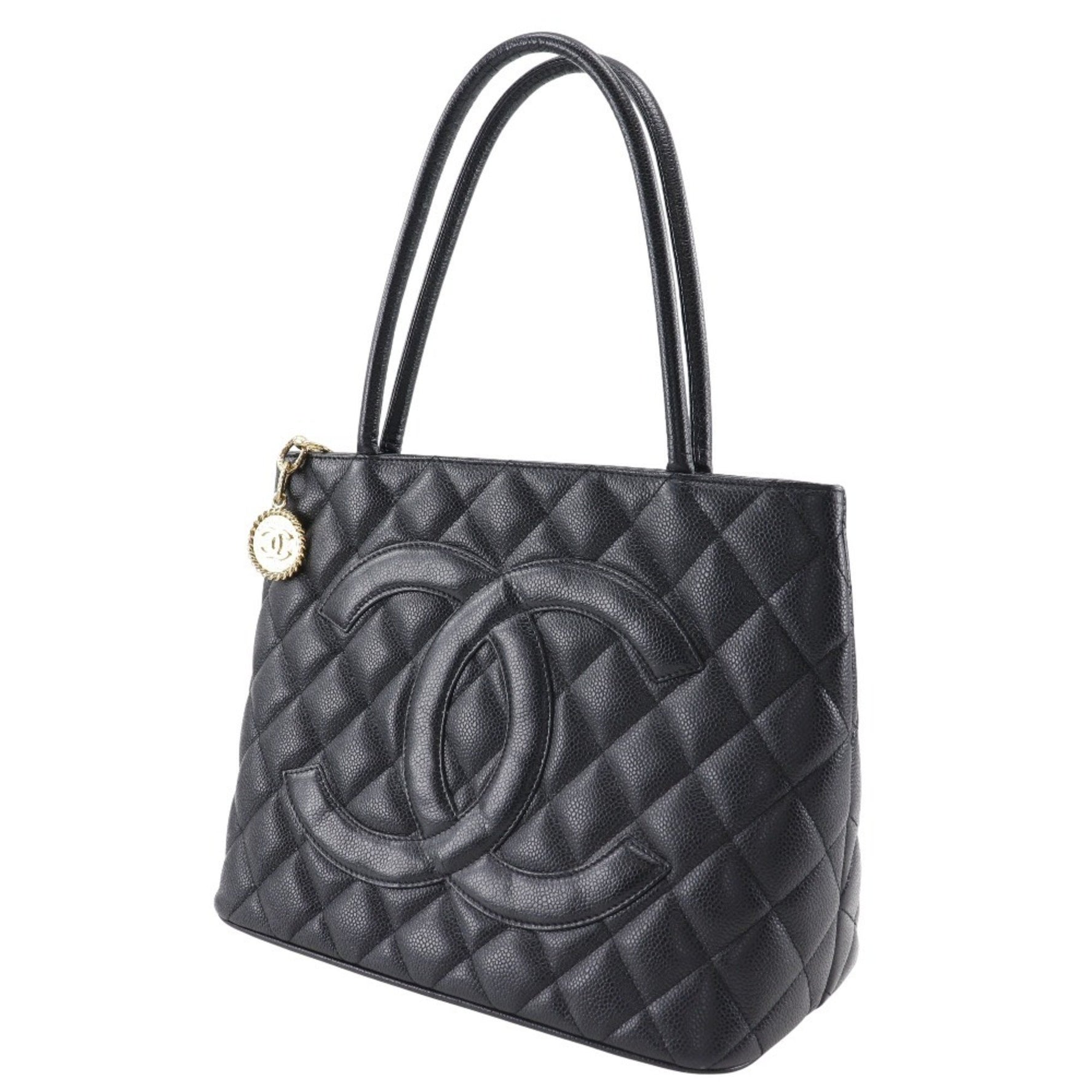 CHANEL Reprint Tote Bag Caviar Skin Medallion