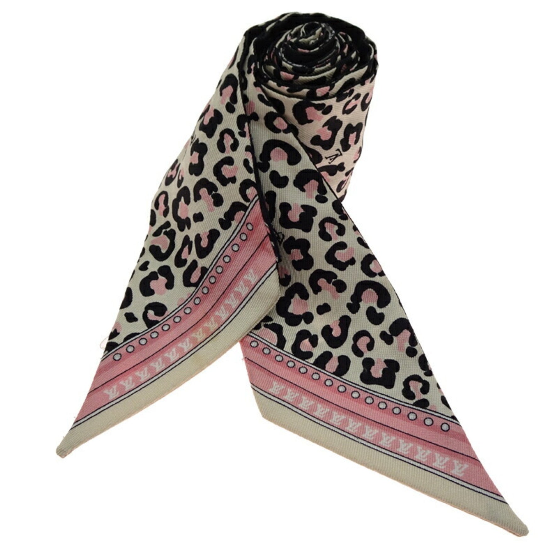 Louis Vuitton Bandeau BB Leopard Print Scarf 100% Silk Multi