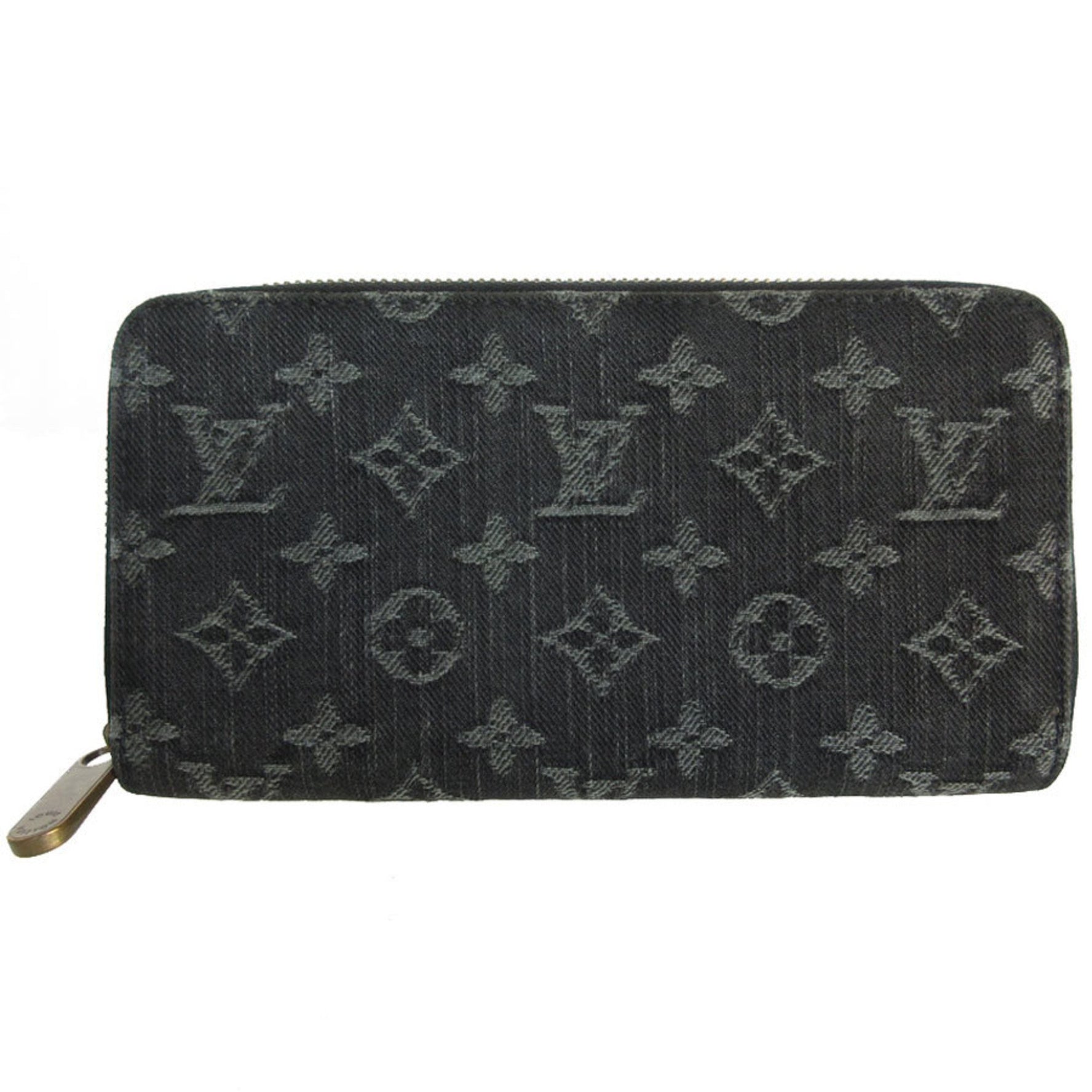 Louis Vuitton Round Long Wallet Monogram Denim Zippy Men's