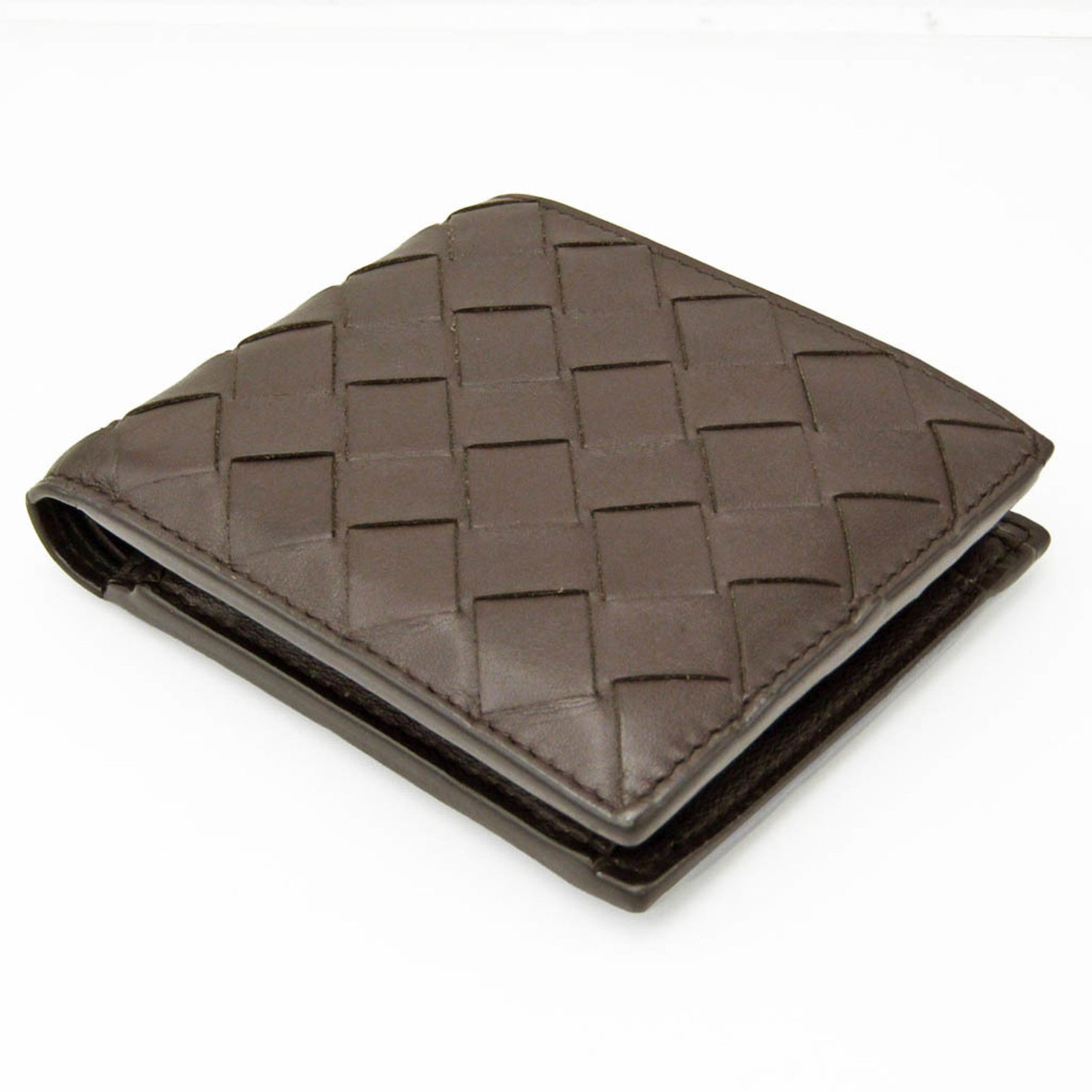 Bottega Veneta Intrecciato Leather Wallet (tri-fold) Dark Brown