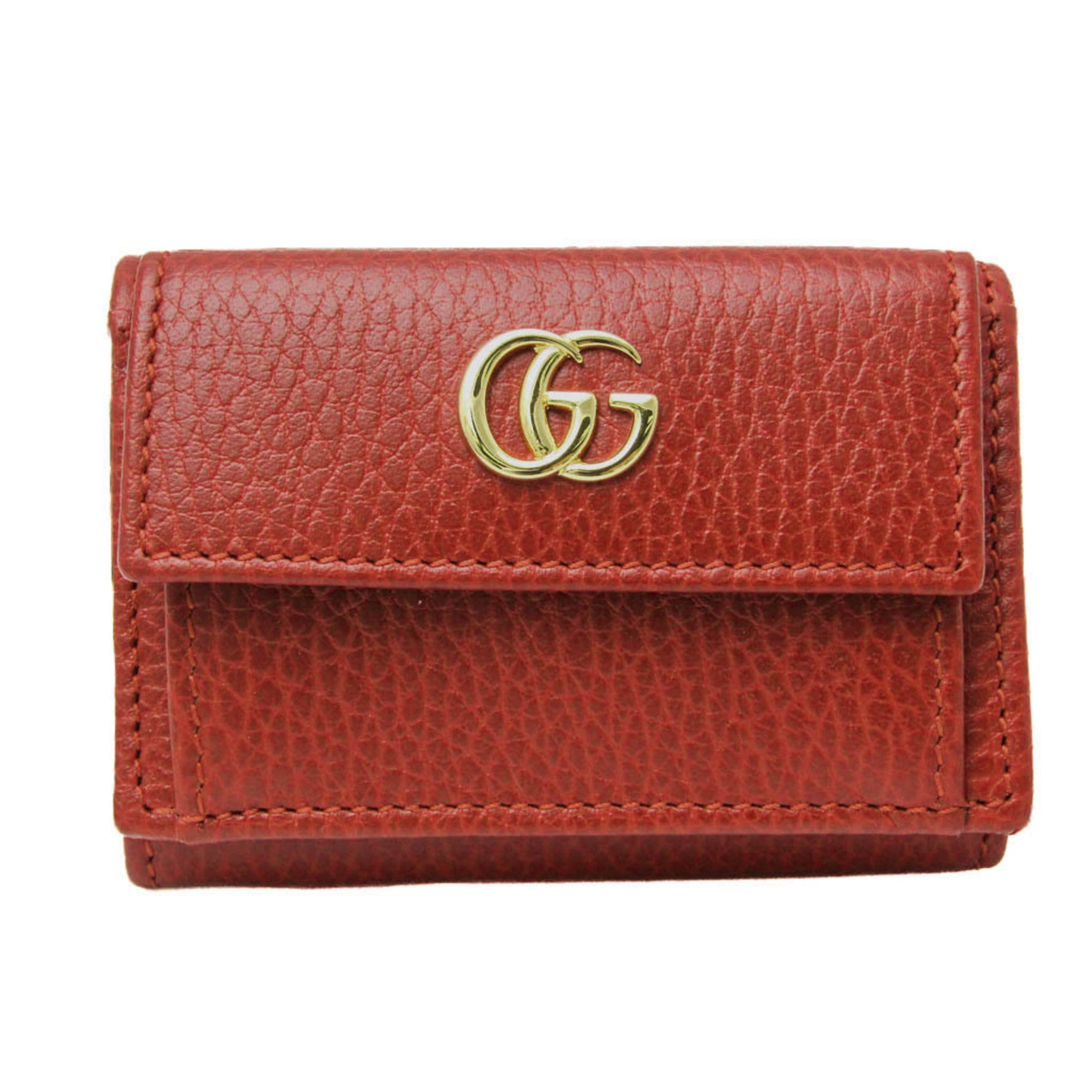 Gucci Petit Marmont Leather Wallet (tri-fold) Red Color