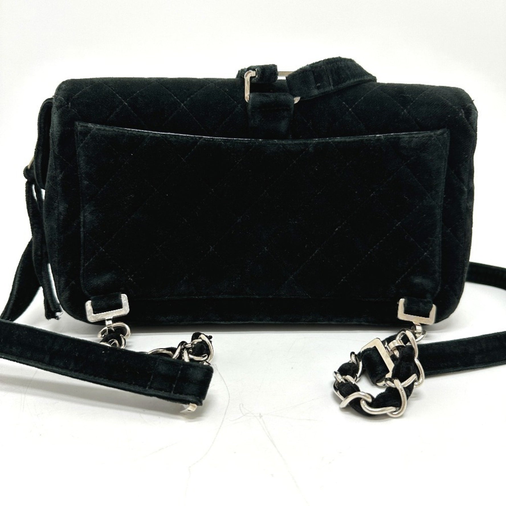 CHANEL Matelasse Chain Backpack, Velour