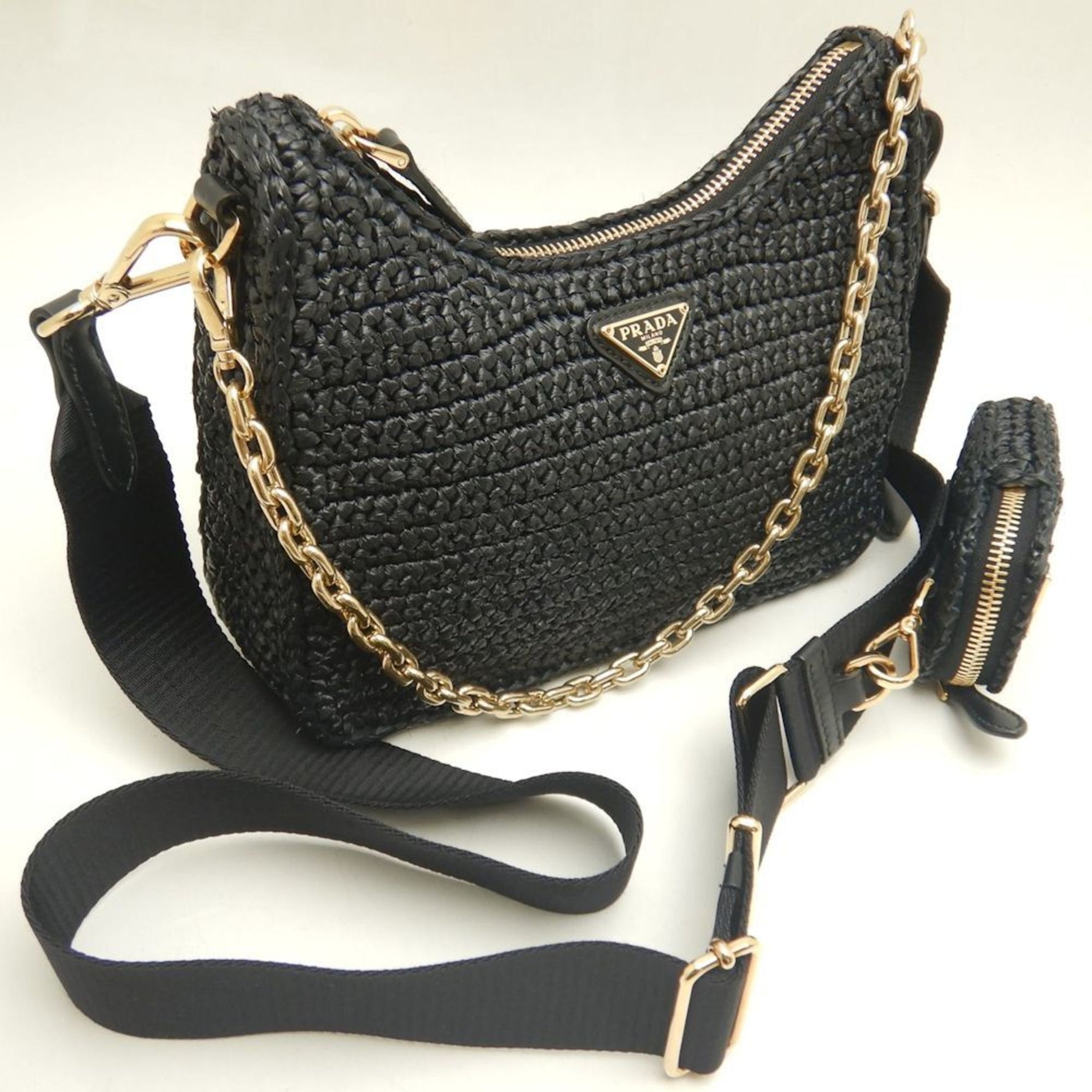 PRADA RAFIA Shoulder Bag Re-Edition 2005 Raffia
