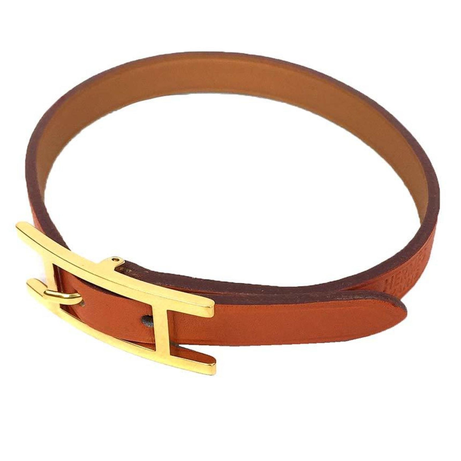 Hermes Leather Bracelet, Large Size, Long, K Engraved, Api Men's, Unisex Bracelet