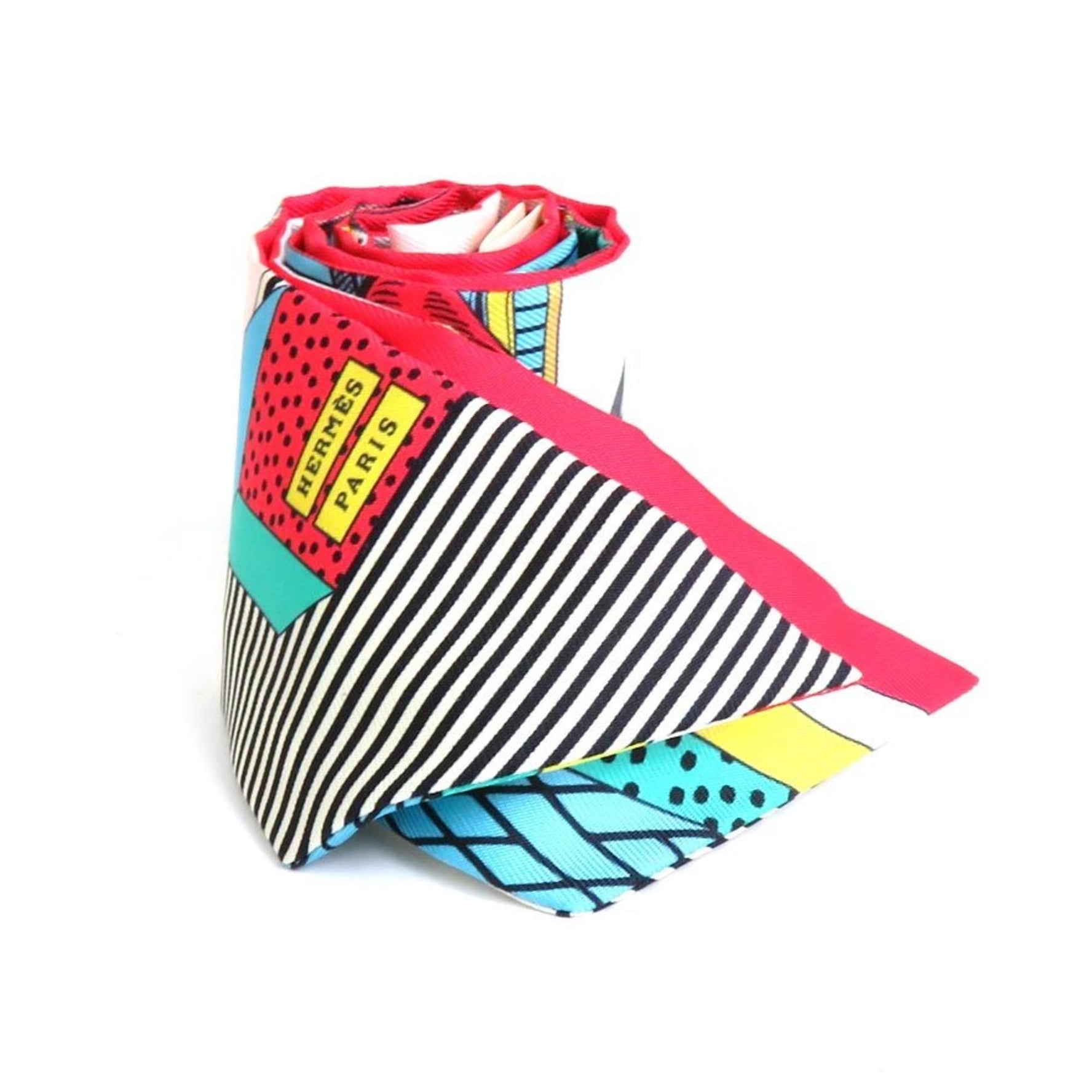 HERMES Scarf Muffler Twilly Silk Multicolor