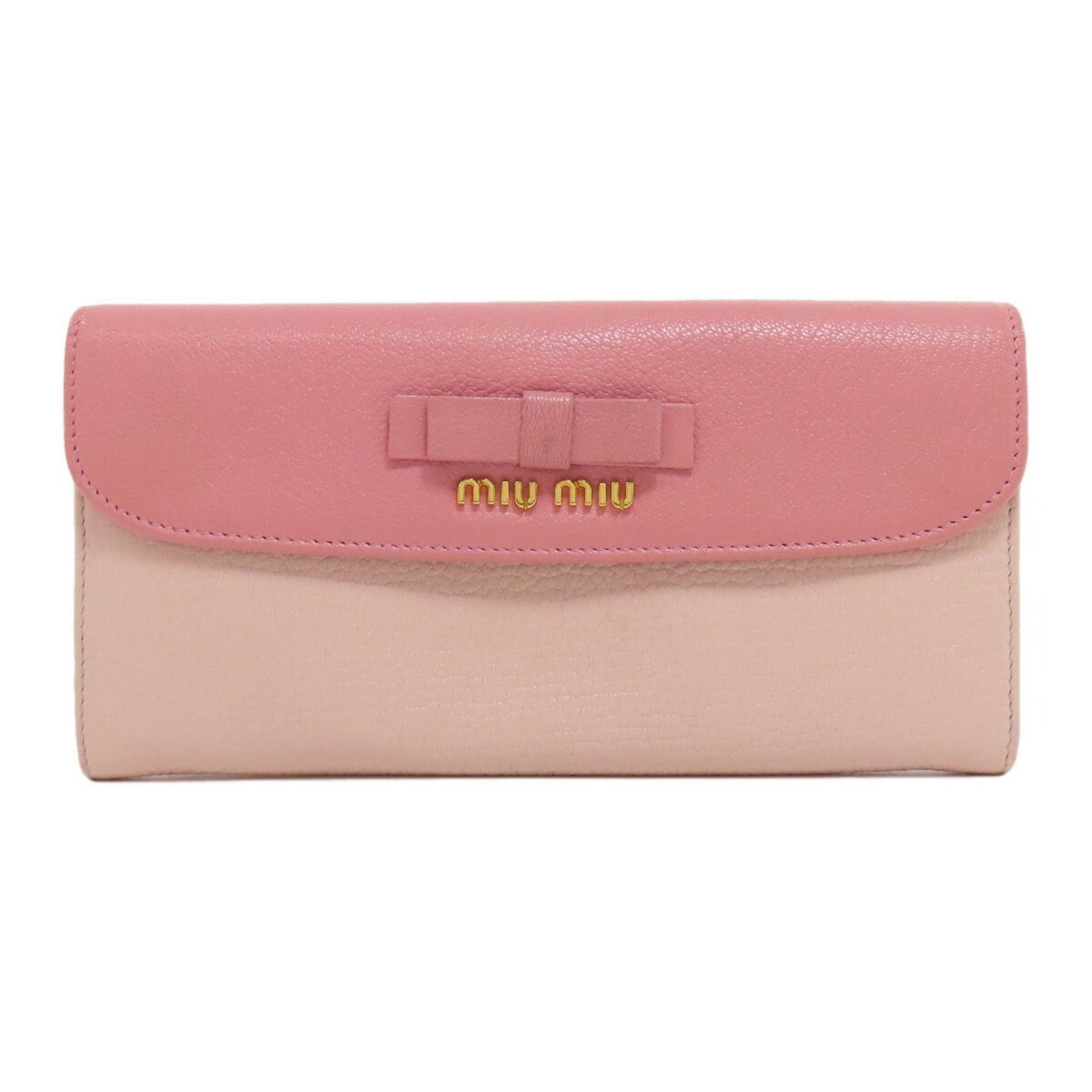Miu Miu miu miu Ribbon Long Wallet Leather