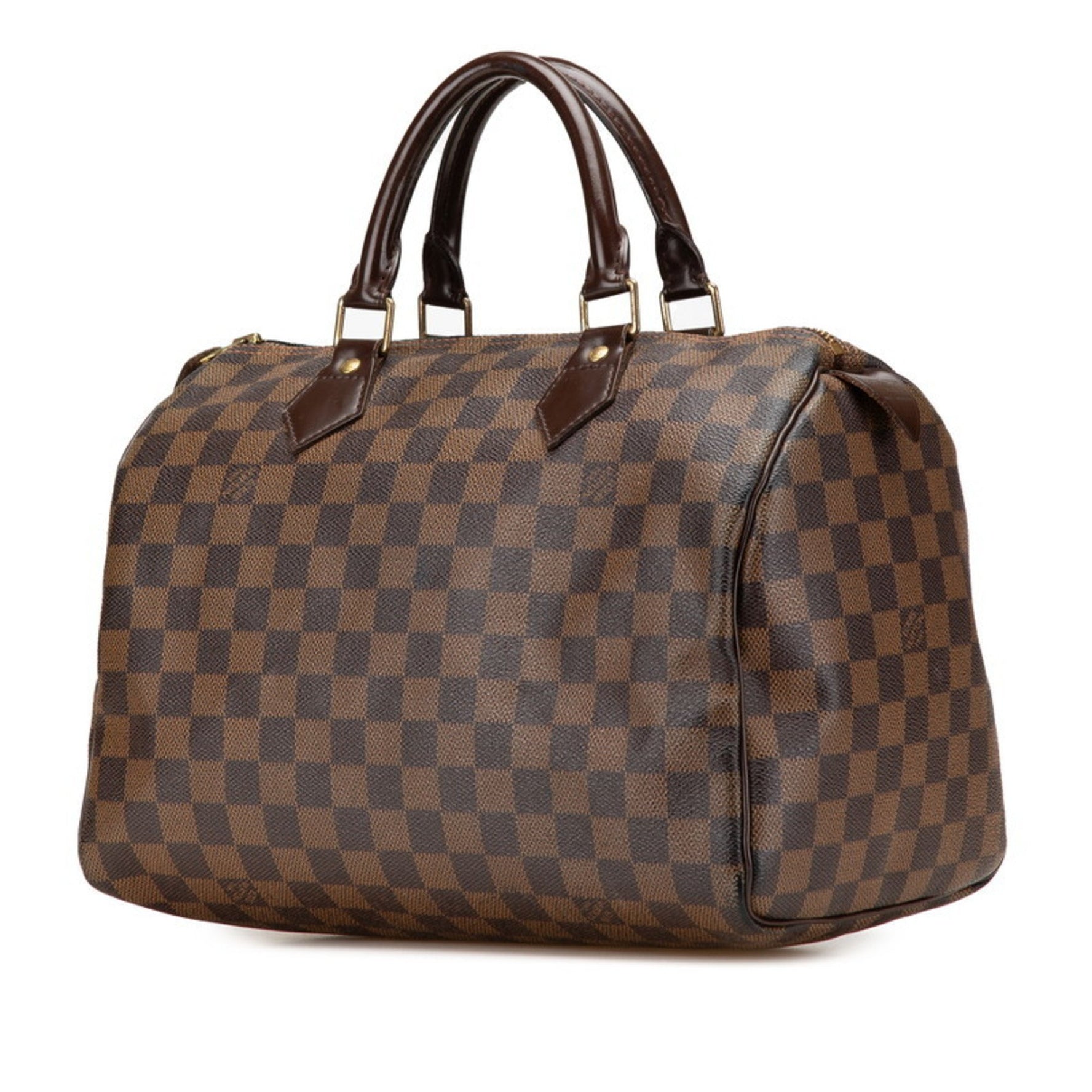 Louis Vuitton Damier Speedy 30 Handbag Brown Leather LOUIS VUITTON