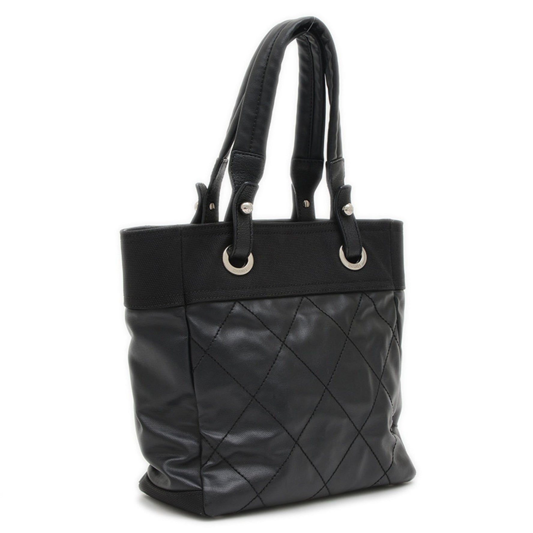 Chanel Paris Biarritz Tote PM Bag Silver Hardware